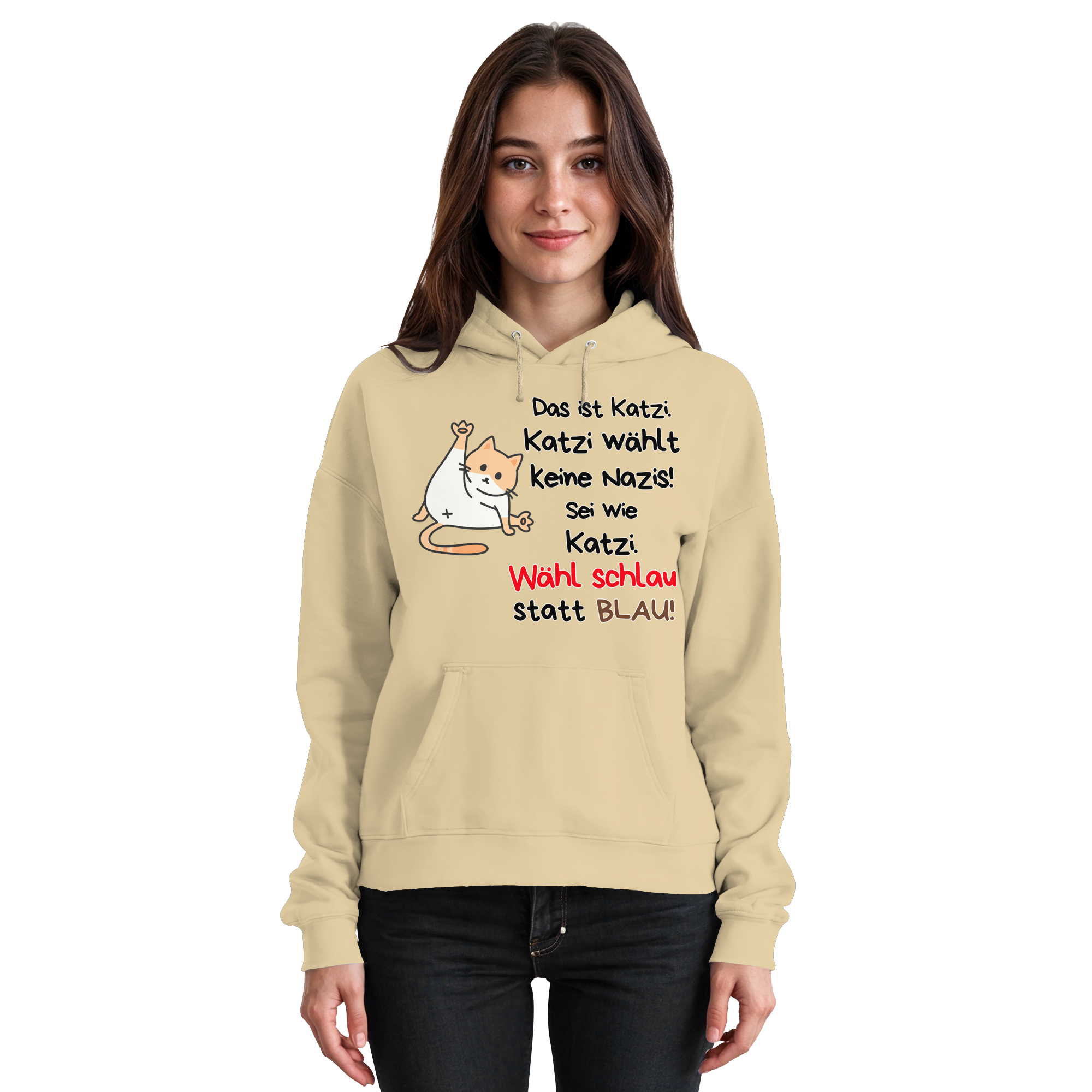 Katzi wählt keine Nazis! - Basic Unisex Hoodie