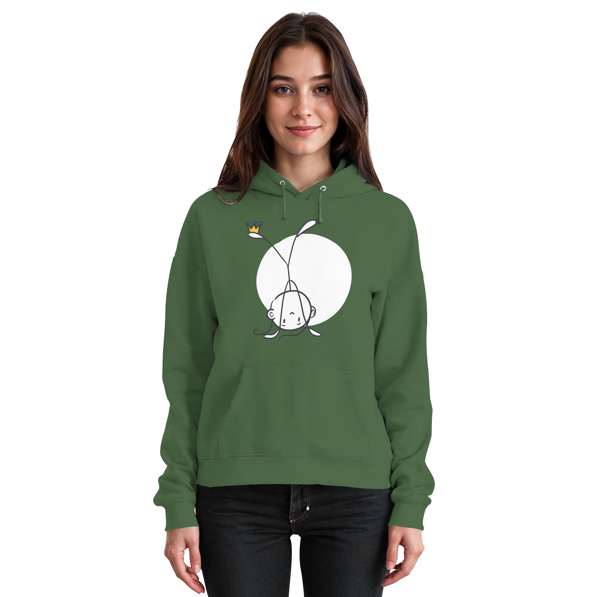 Seelenmännchen "Handstand Edition" Frontprint (dunkel) - Basic Unisex Hoodie