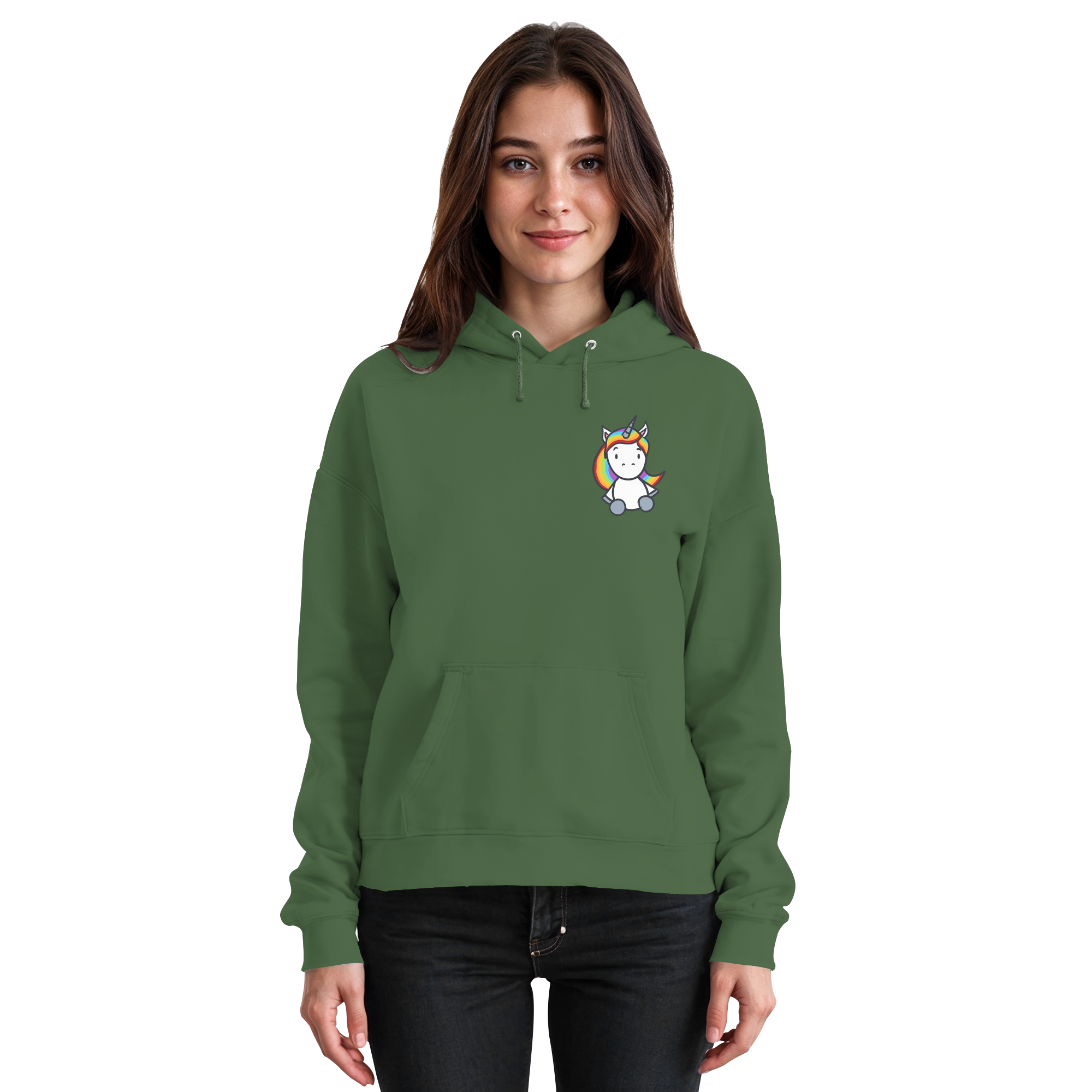 Einhorn mit Regenbogen Haaren - Basic Unisex Hoodie