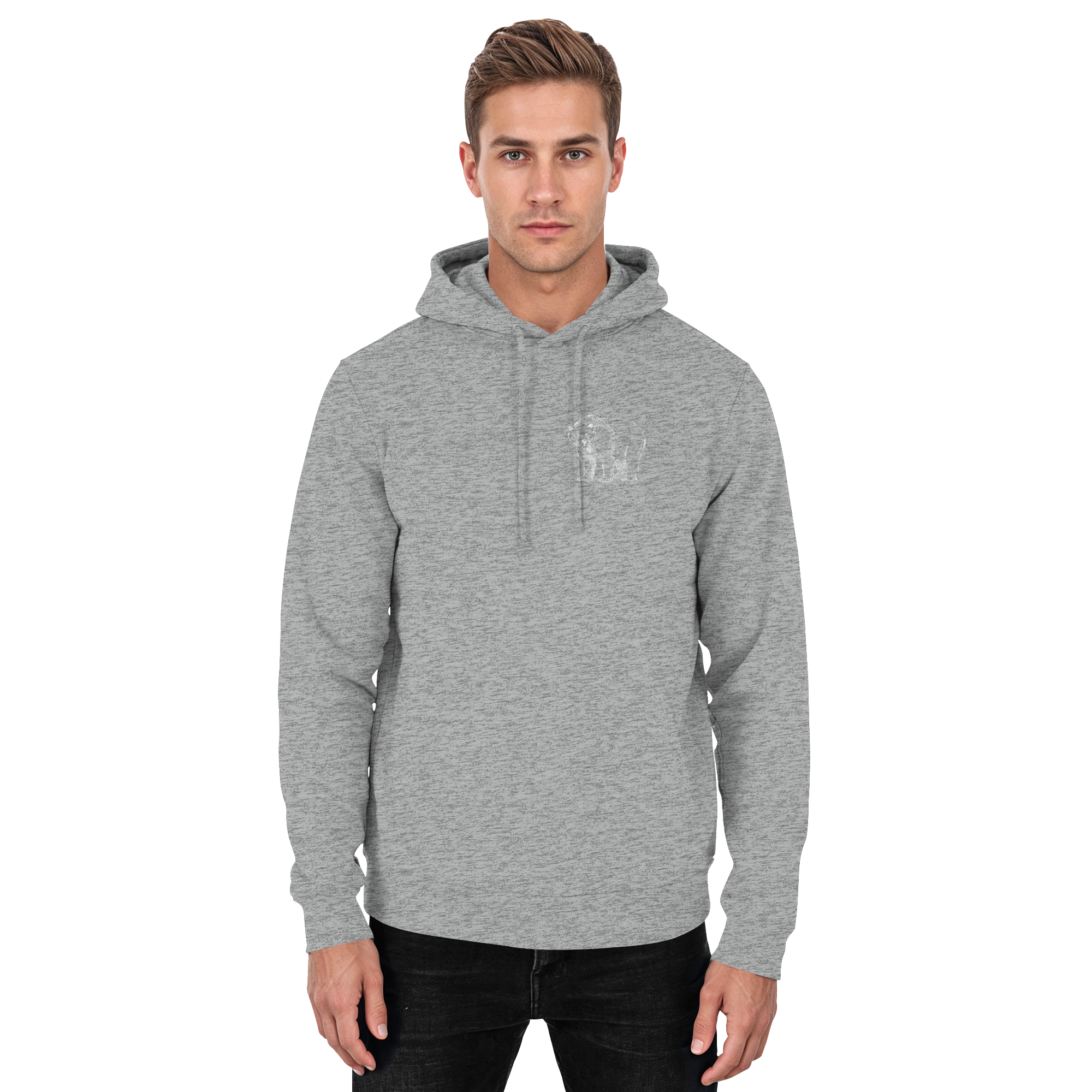 Team Bär Backprint (weiß) - Basic Unisex Hoodie