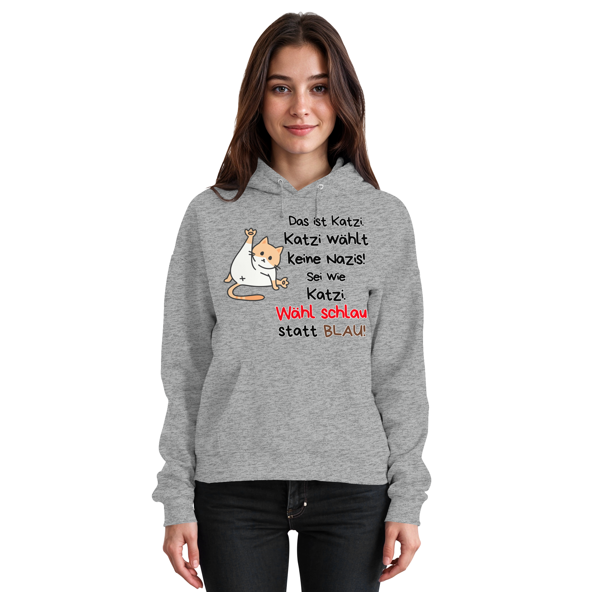 Katzi wählt keine Nazis! - Basic Unisex Hoodie