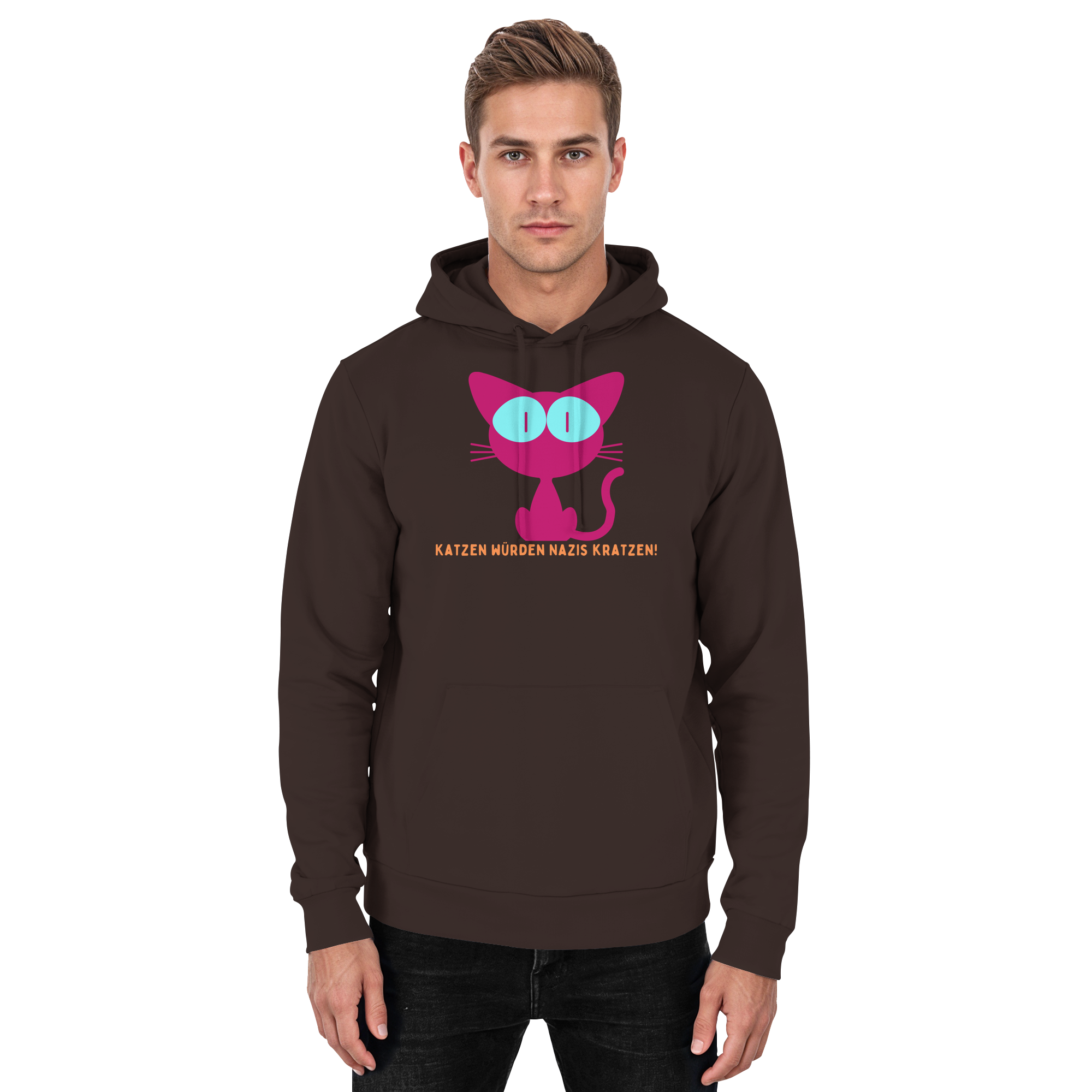 Katzen würden Nazis kratzen - Basic Unisex Hoodie