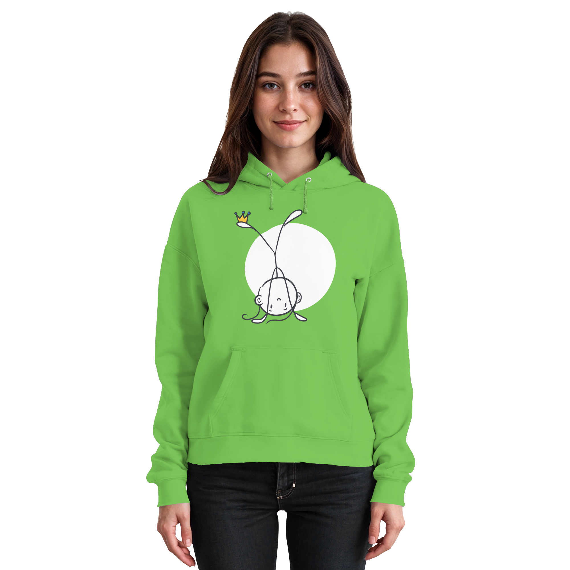 Seelenmännchen "Handstand Edition" Frontprint (dunkel) - Basic Unisex Hoodie