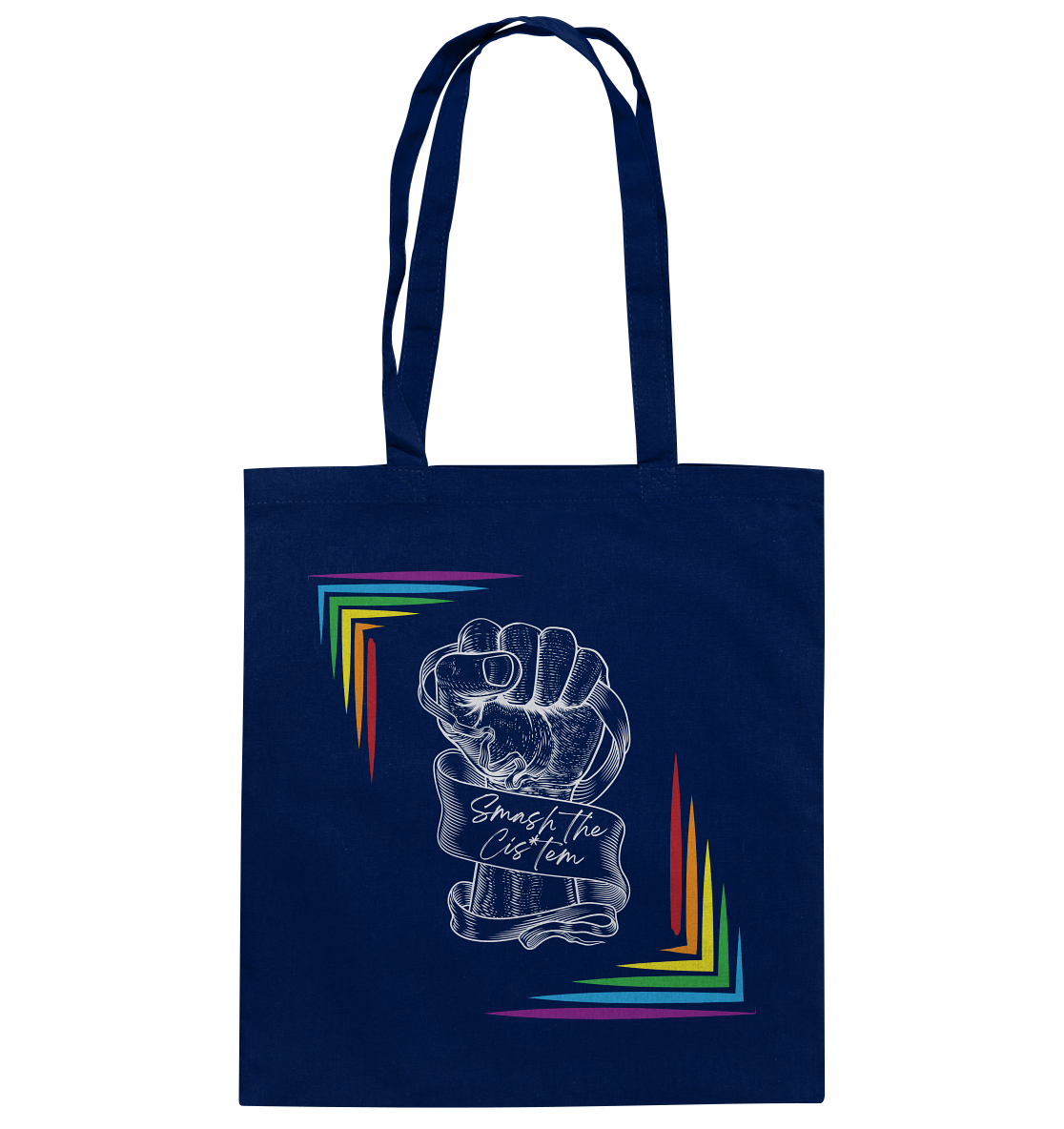 Smash The Cistem (weiße Schrift) - Baumwolltasche
