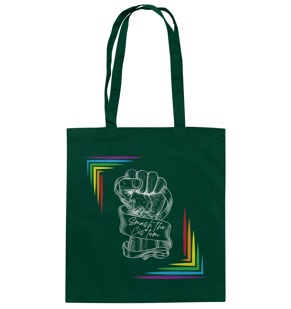 Smash The Cistem (weiße Schrift) - Baumwolltasche