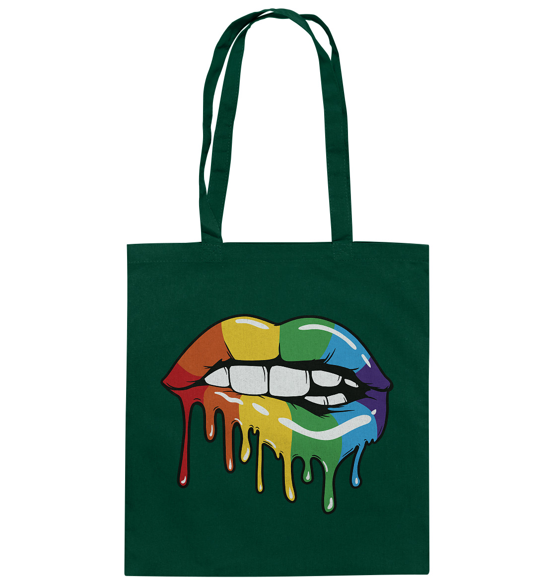 Regenbogen Lippen - Baumwolltasche