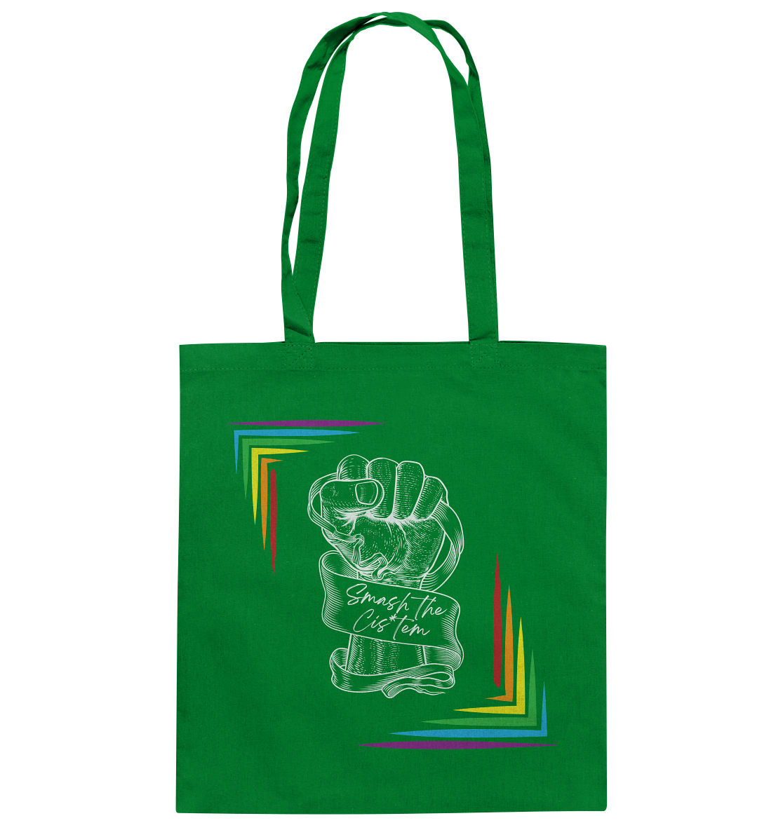 Smash The Cistem (weiße Schrift) - Baumwolltasche