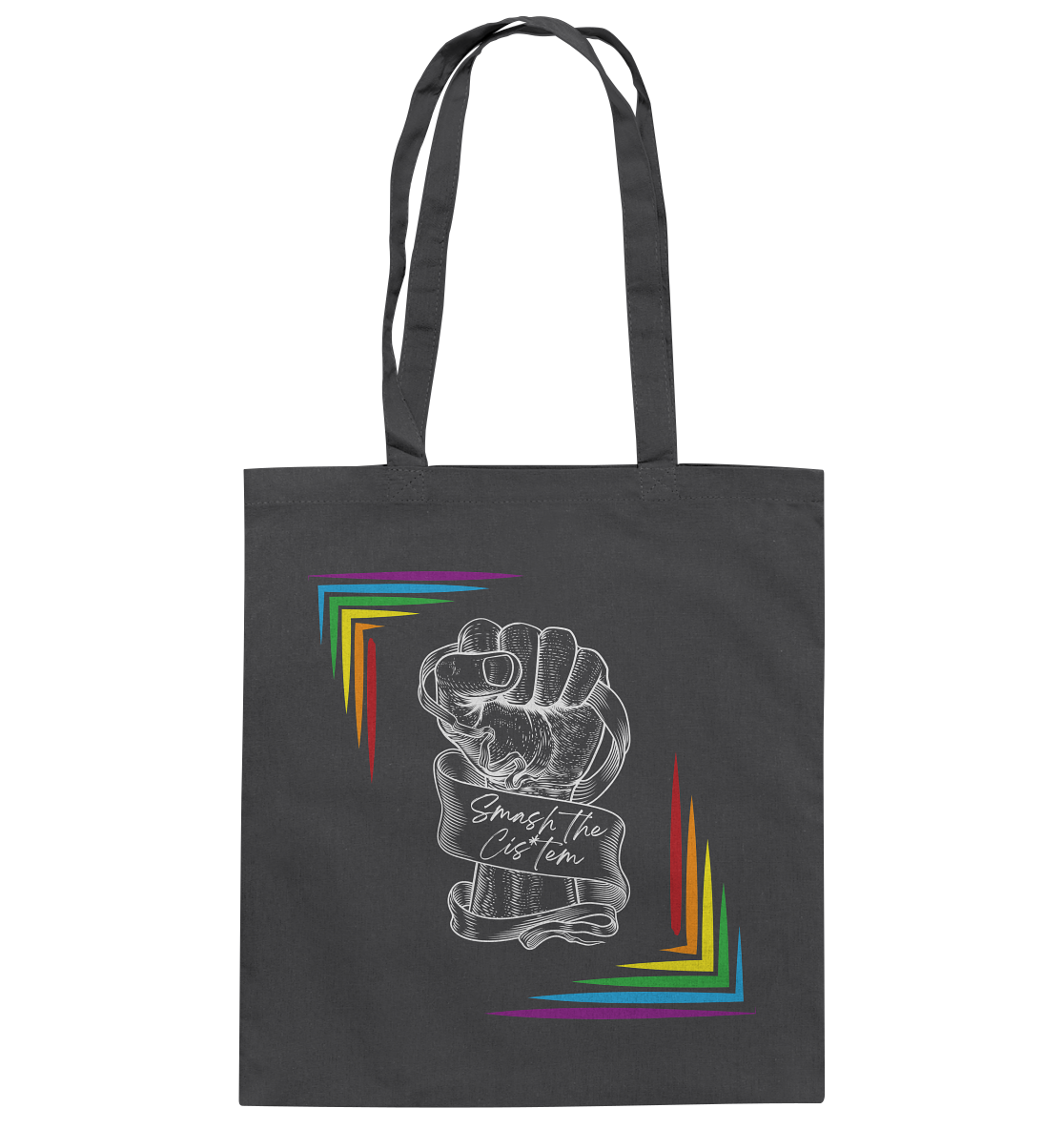 Smash The Cistem (weiße Schrift) - Baumwolltasche