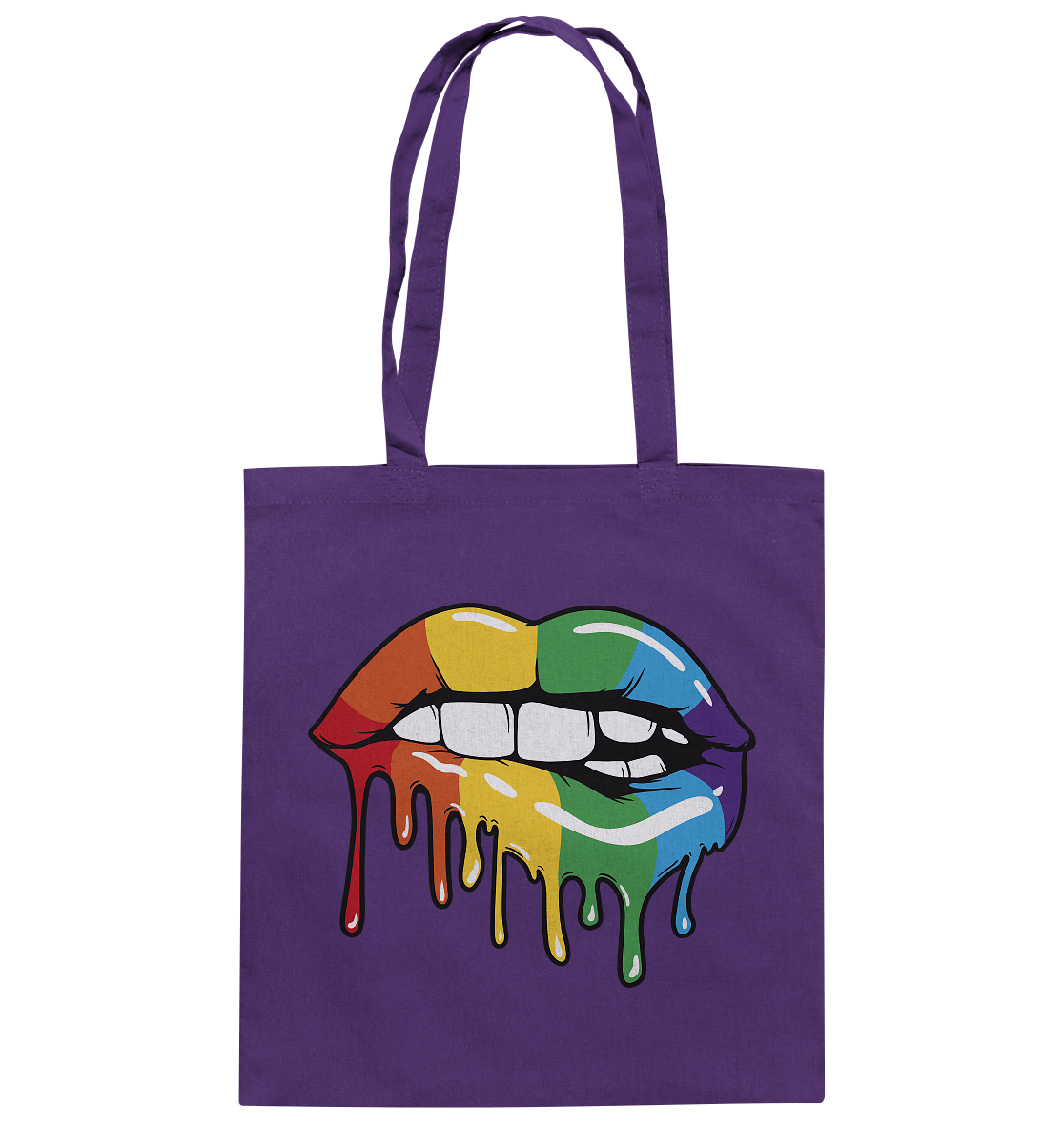 Regenbogen Lippen - Baumwolltasche