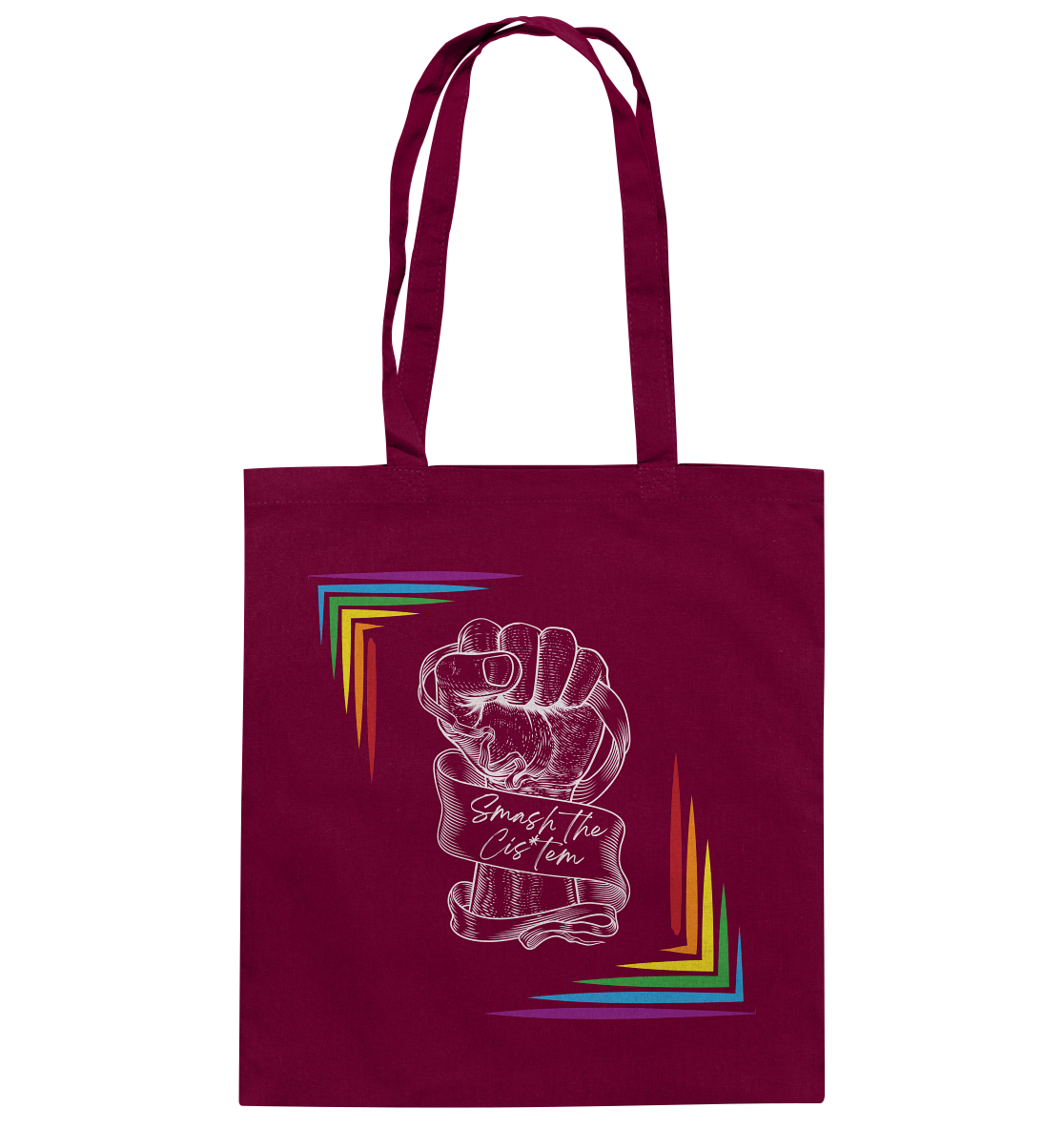 Smash The Cistem (weiße Schrift) - Baumwolltasche