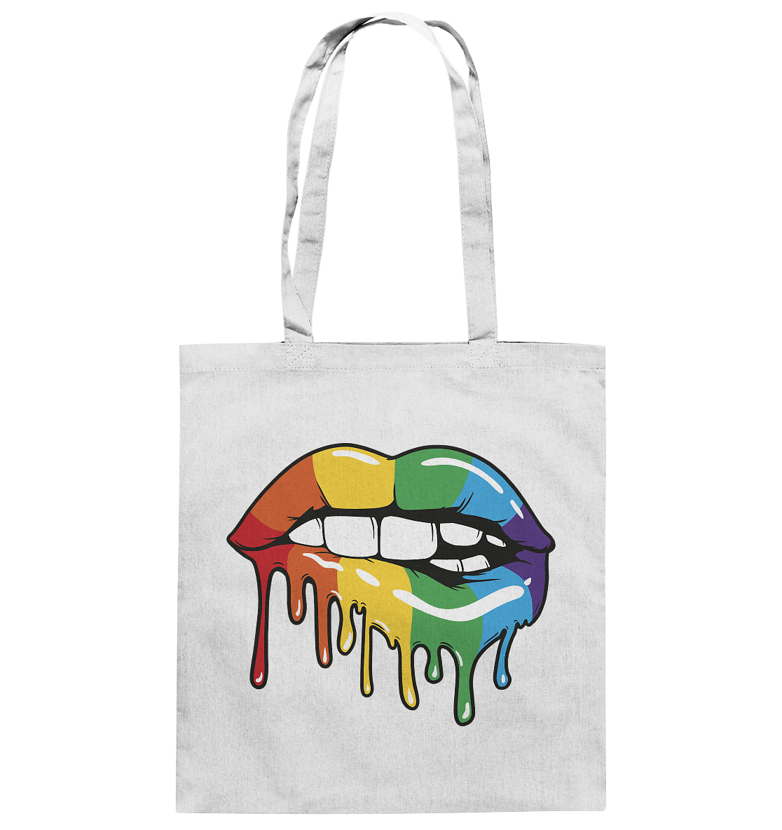 Regenbogen Lippen - Baumwolltasche