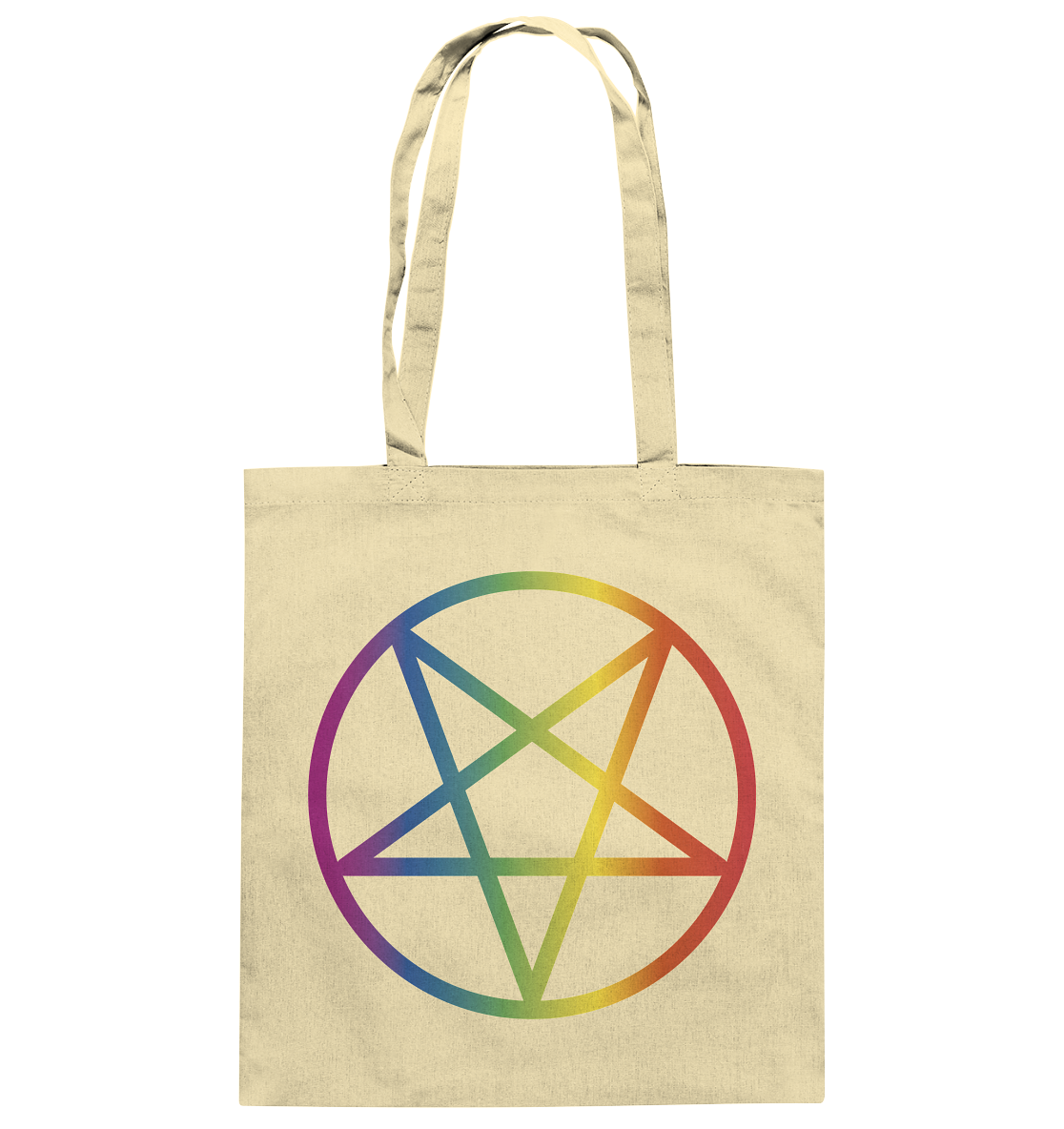 Regenbogen Pentagramm - Baumwolltasche