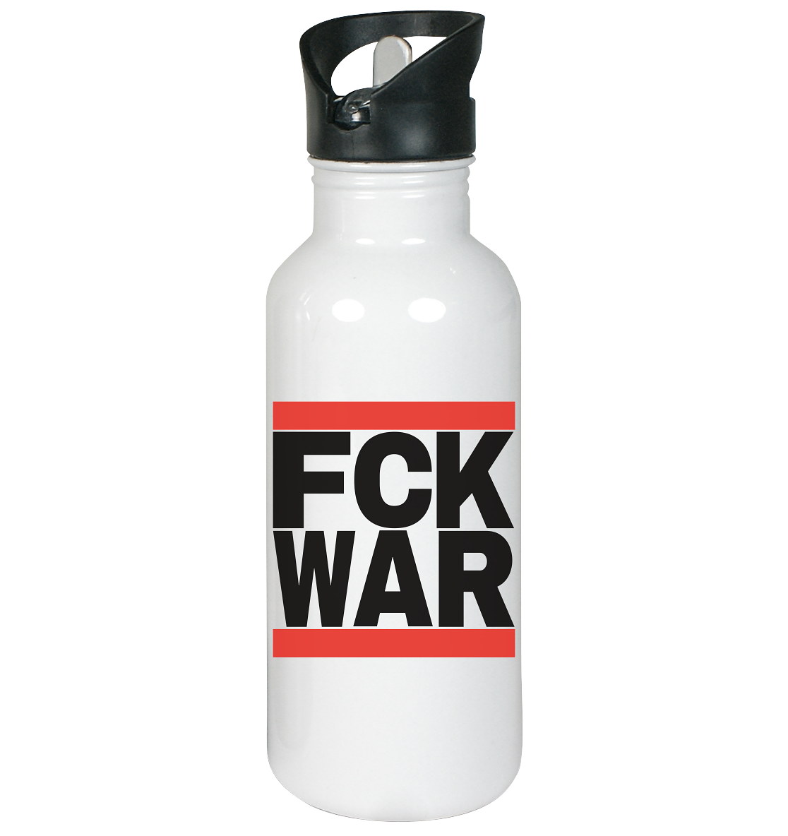 FCK WAR (schwarze Schrift) - Edelstahl-Trinkflasche