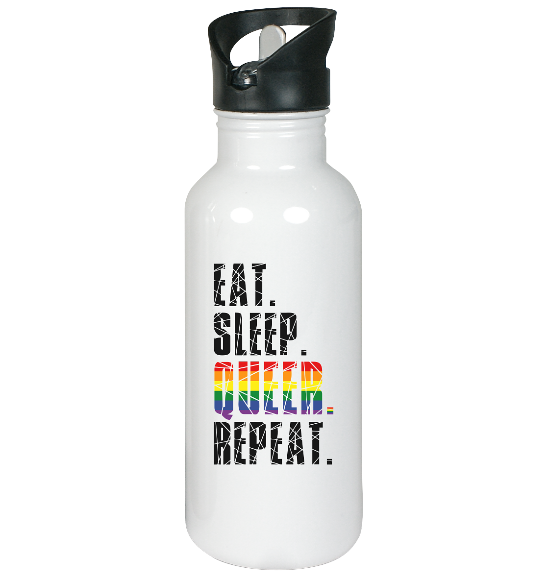 EAT. SLEEP. QUEER. REPEAT. - Edelstahl-Trinkflasche
