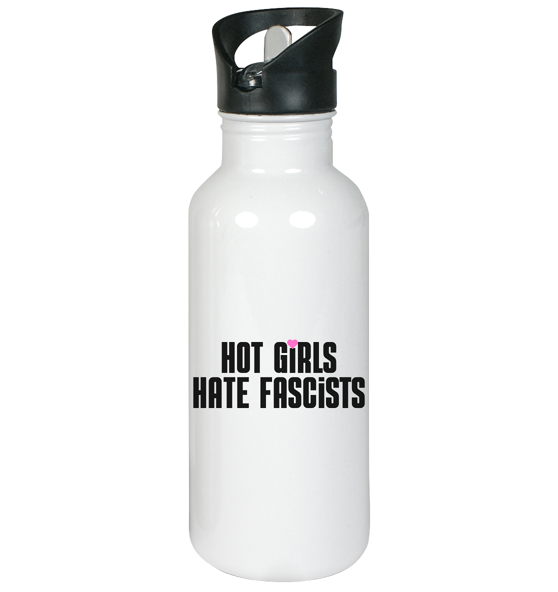 Hot Girls Hate Fascists (hell) - Edelstahl-Trinkflasche