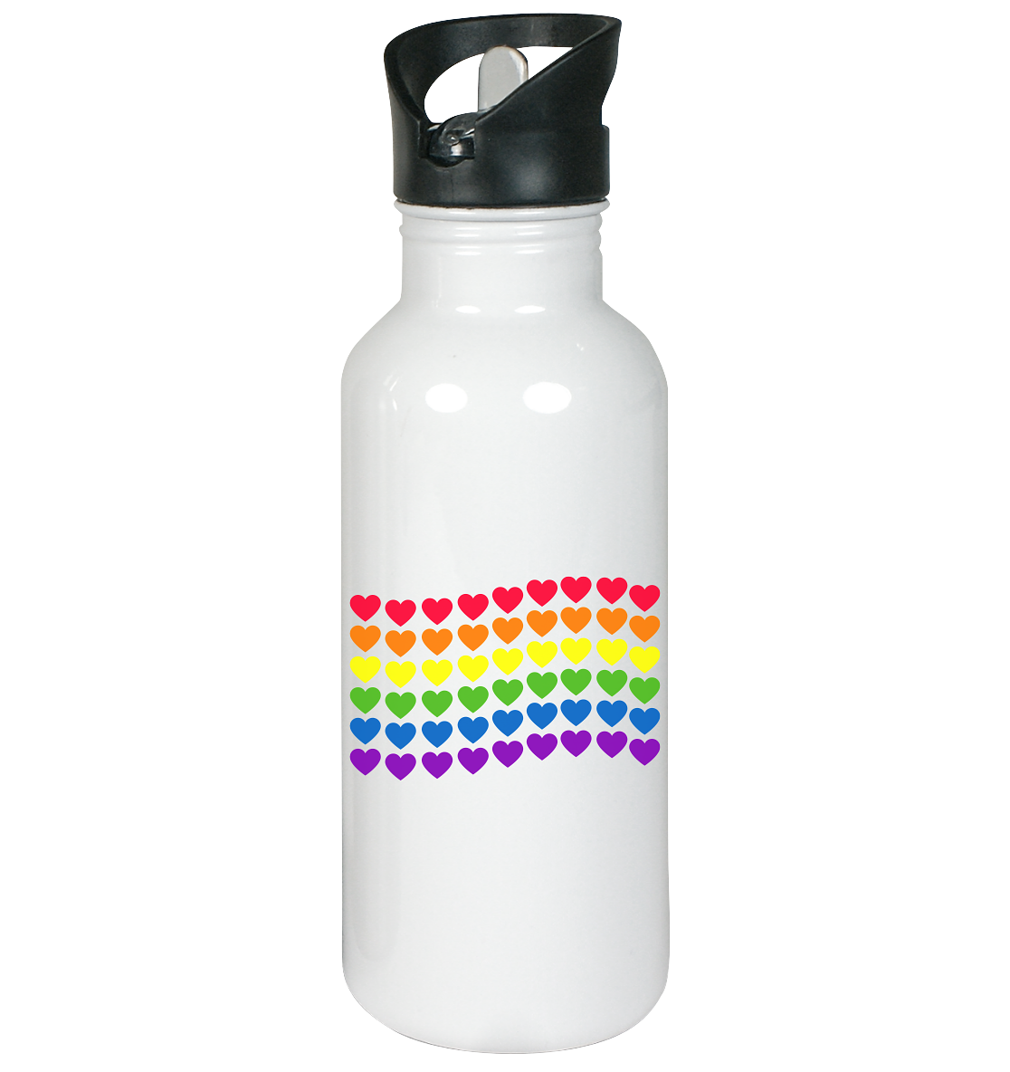 Herzenflagge - Edelstahl-Trinkflasche