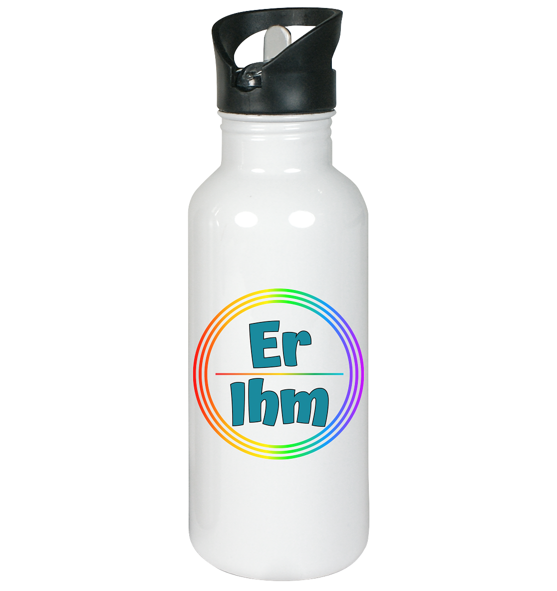 Er/Ihm Pronomen Regenbogenkreis - Edelstahl-Trinkflasche