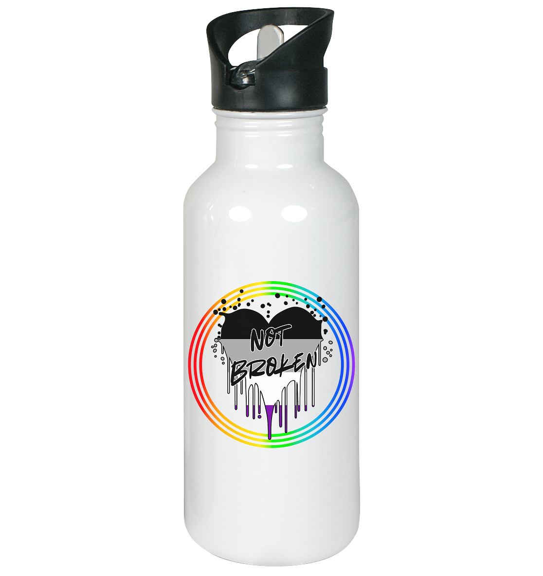 Asexual Not Broken "Regenbogenkreis Edition" - Edelstahl-Trinkflasche