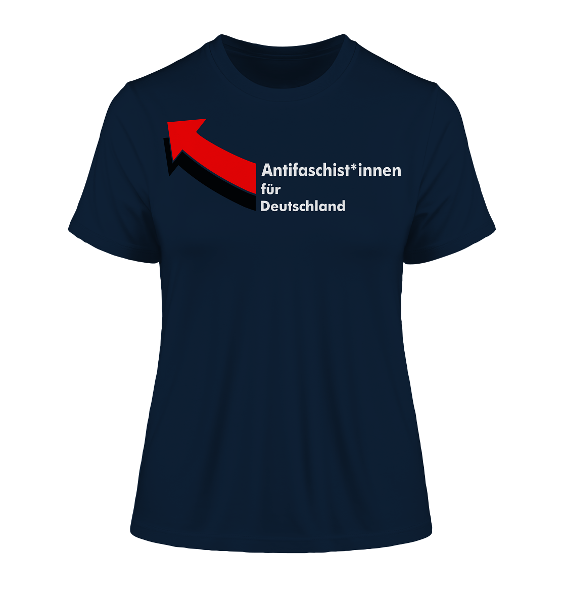 Antifaschist*innen für Deutschland (weiße Schrift) - Fitted Ladies Organic Shirt