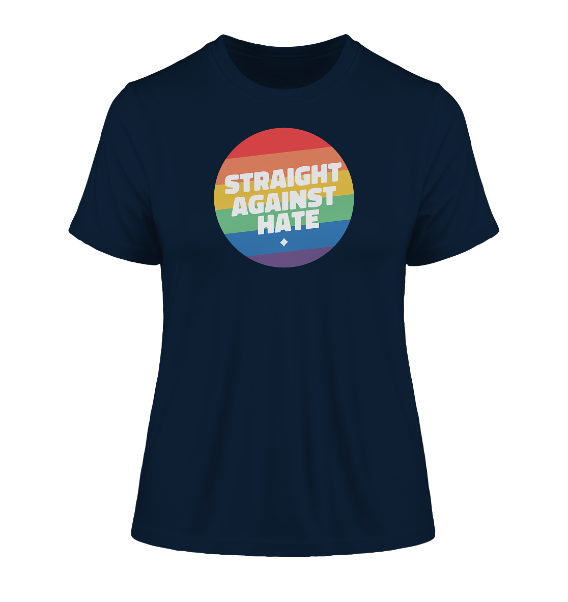 Straight Against Hate Badge - Fitted Ladies Organic Shirt