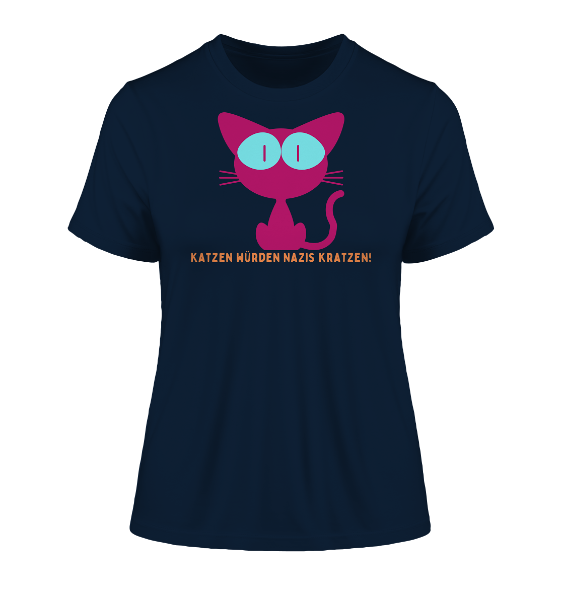 Katzen würden Nazis kratzen - Fitted Ladies Organic Shirt