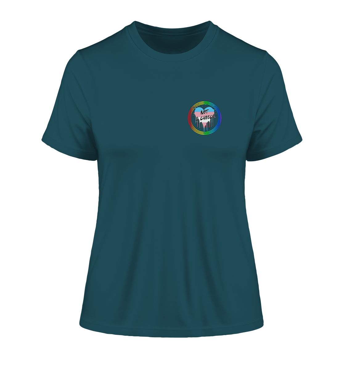 Trans Not a Choice "Regenbogenkreis Edition" - Fitted Ladies Organic Shirt