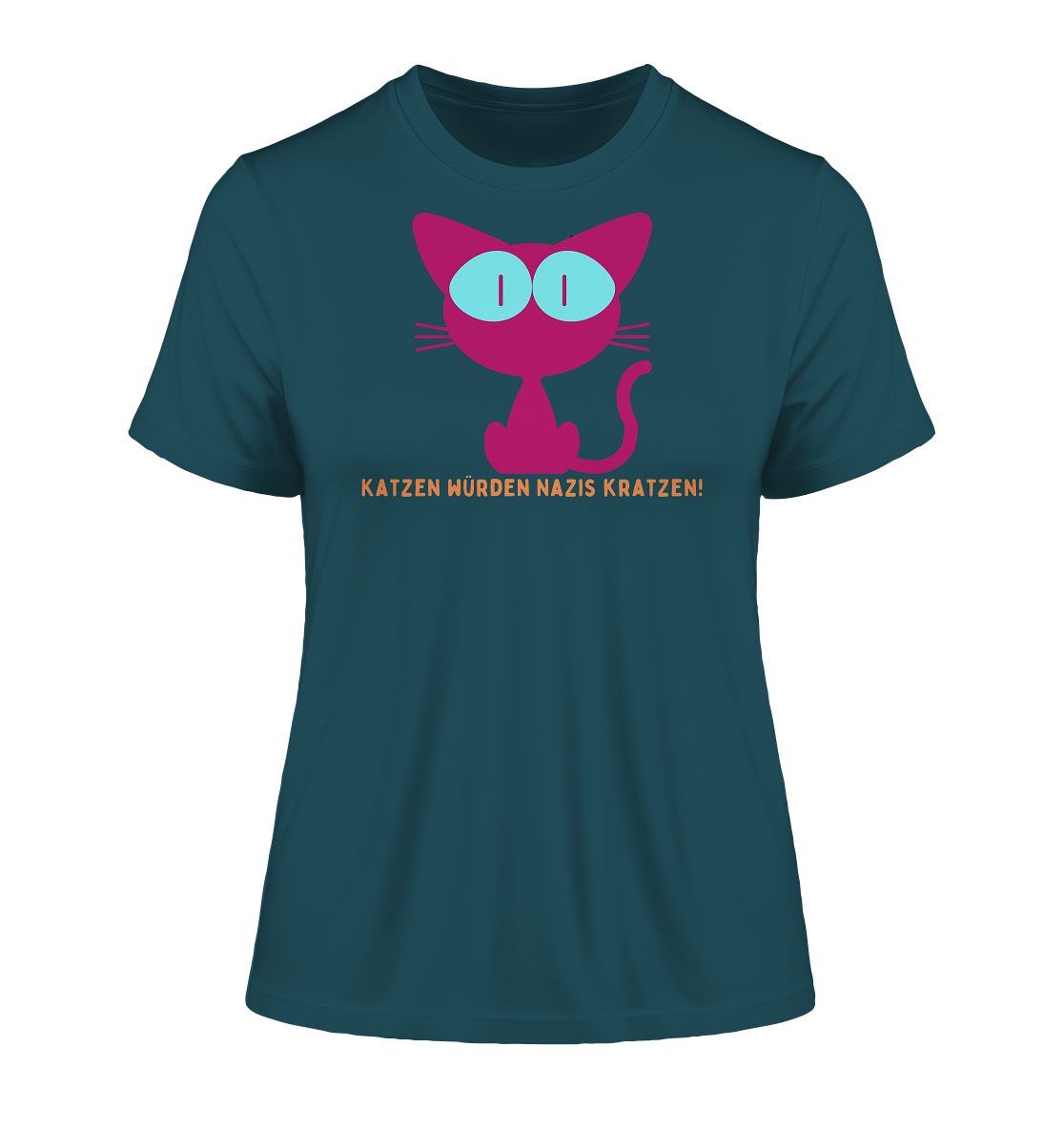 Katzen würden Nazis kratzen - Fitted Ladies Organic Shirt