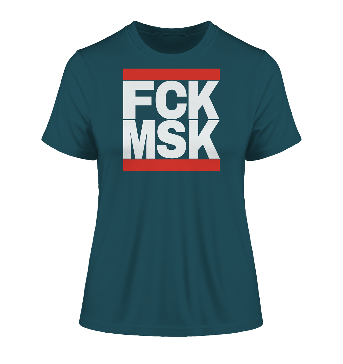 FCK MSK (weiße Schrift) - Fitted Ladies Organic Shirt