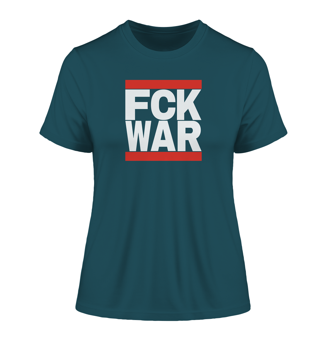 FCK WAR (weiße Schrift) - Fitted Ladies Organic Shirt