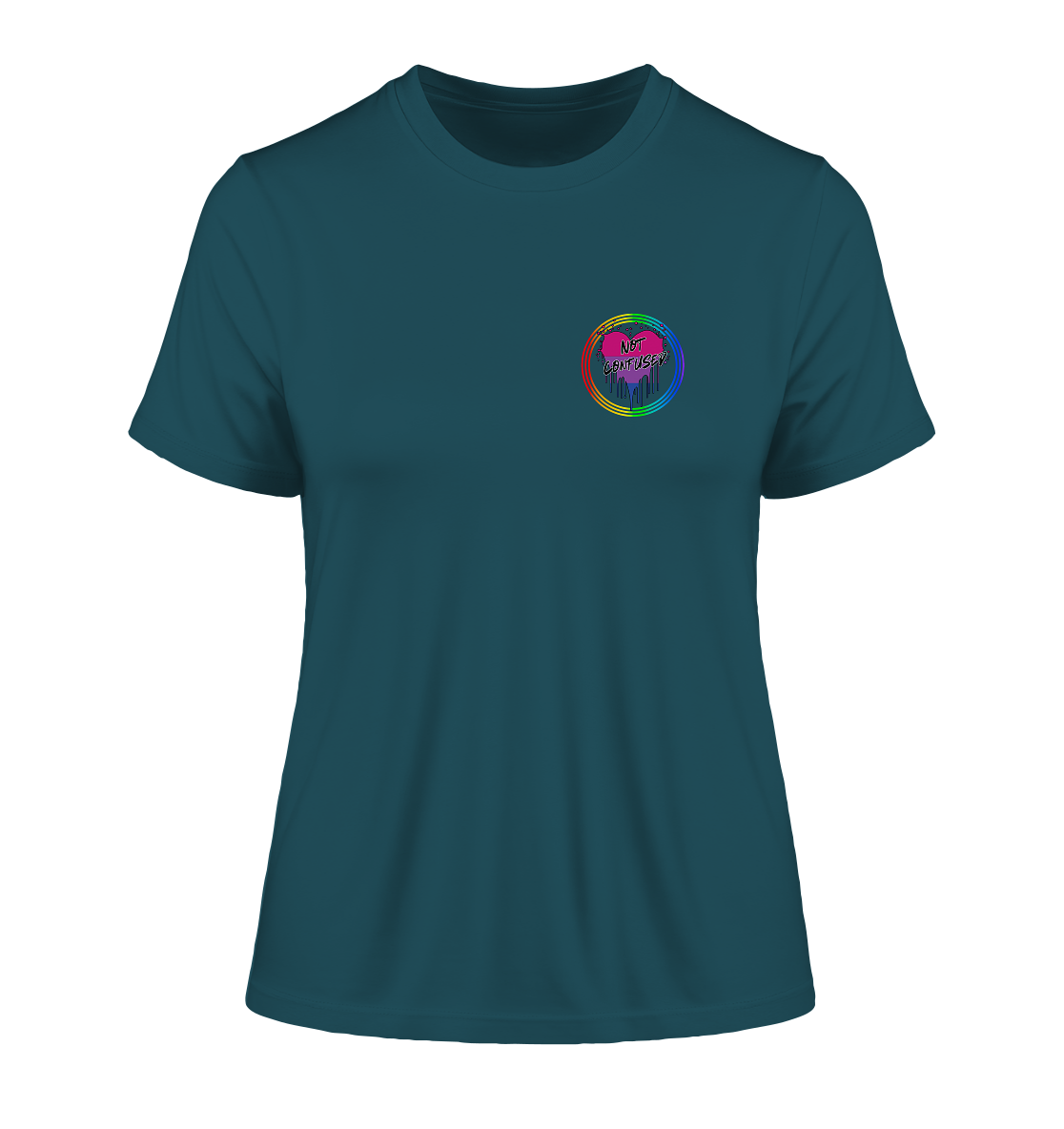 Bisexual Not Confused "Regenbogenkreis Edition" - Fitted Ladies Organic Shirt