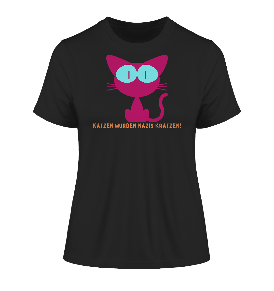 Katzen würden Nazis kratzen - Fitted Ladies Organic Shirt