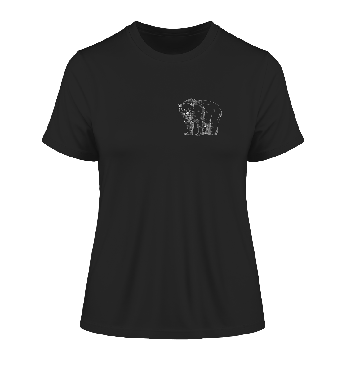 Team Bär Backprint (weiß) - Fitted Ladies Organic Shirt