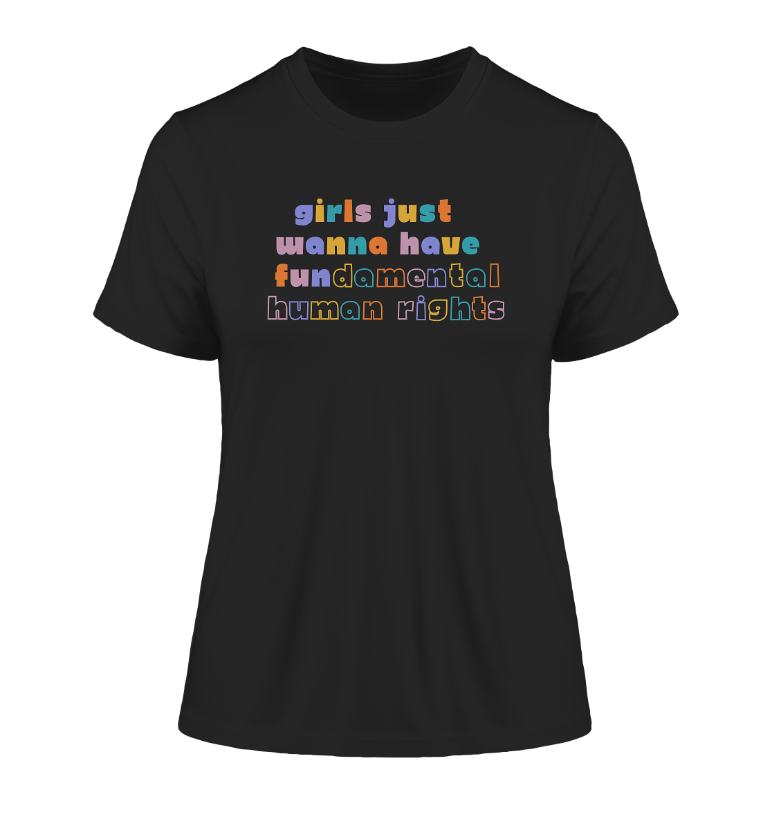 Girls just wanna have fundamental Human Rights - Fitted Ladies Organic Shirt