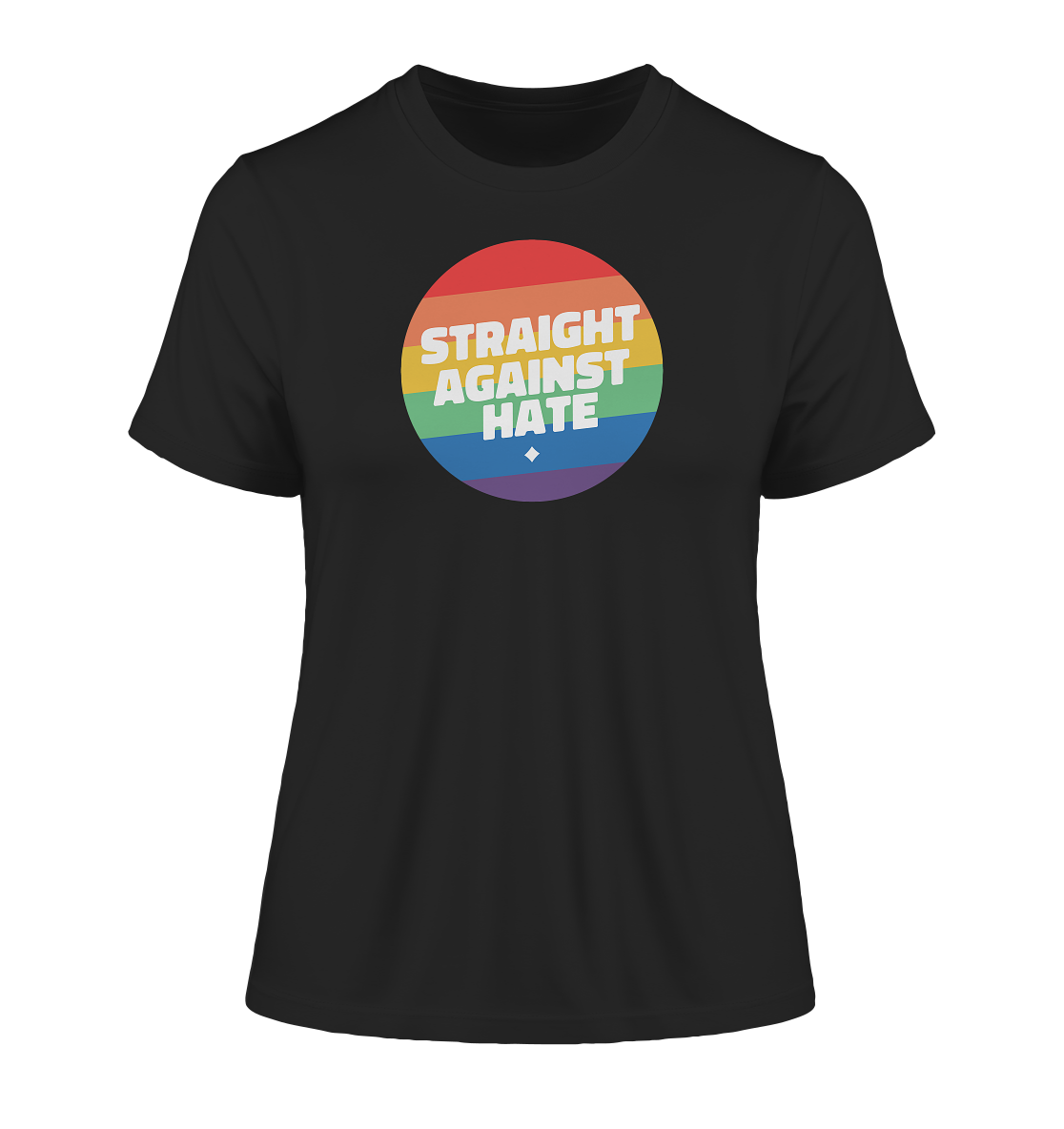Straight Against Hate Badge - Fitted Ladies Organic Shirt