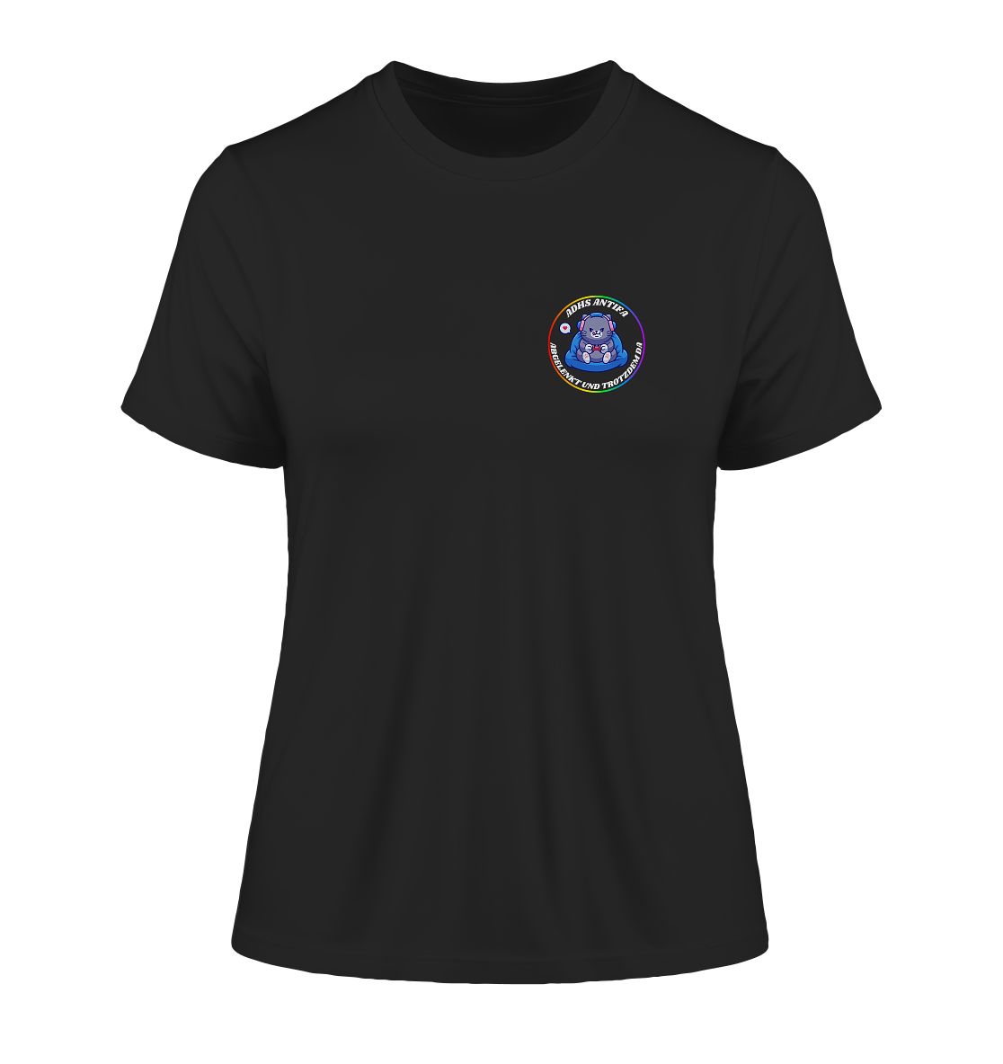 ADHS Antifa: Abgelenkt und trotzdem da "Gamer Cat Edition" - Fitted Ladies Organic Shirt