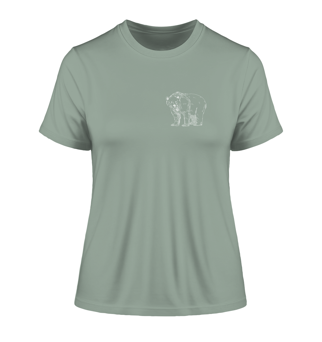 Team Bär Backprint (weiß) - Fitted Ladies Organic Shirt