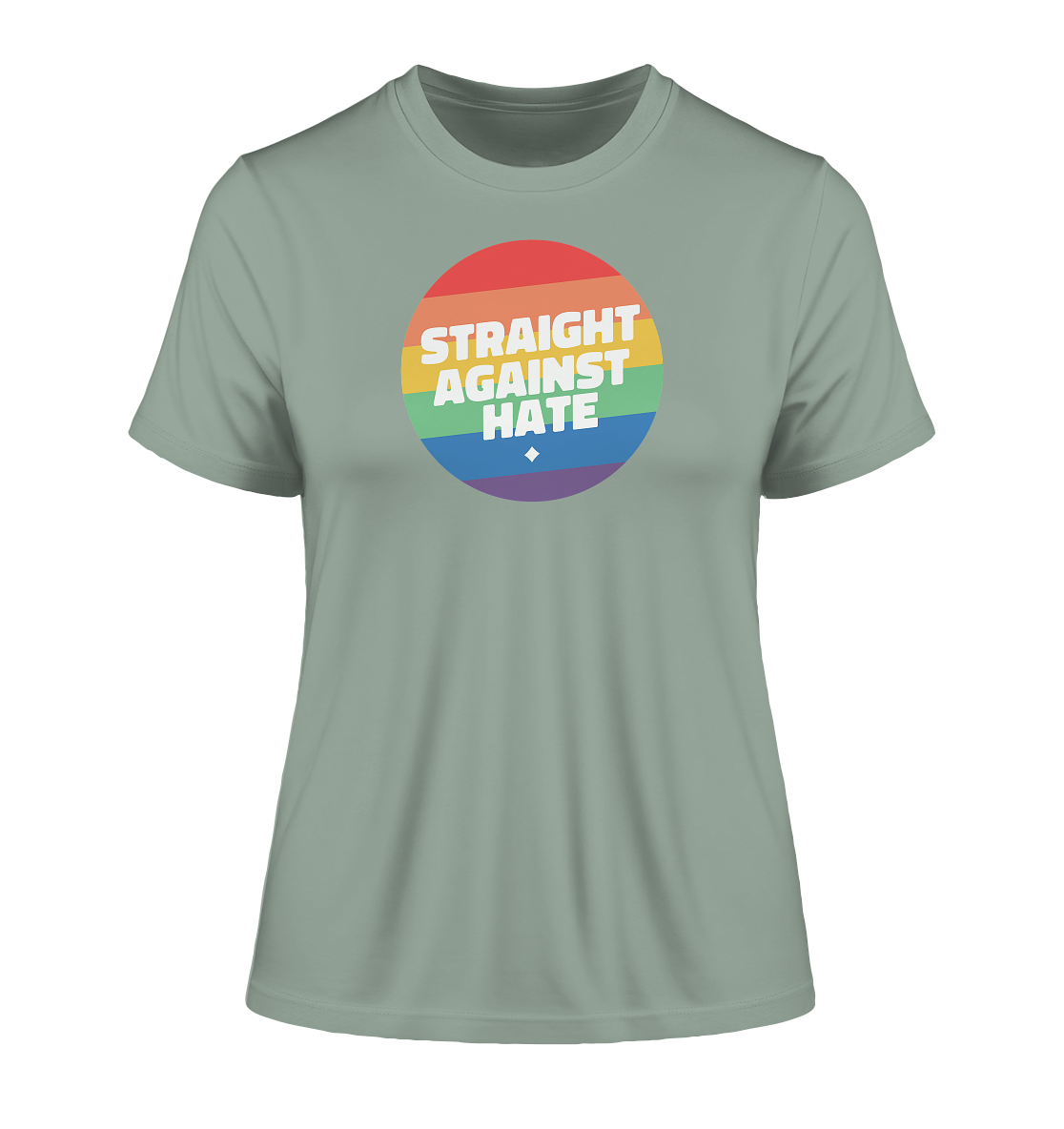 Straight Against Hate Badge - Fitted Ladies Organic Shirt