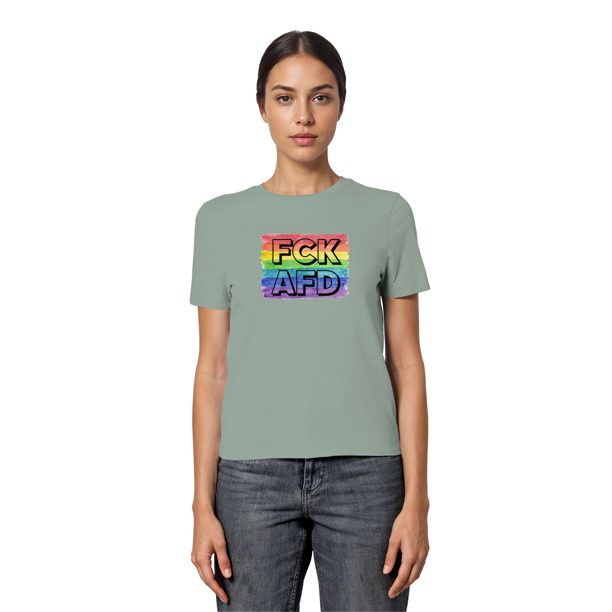 FCK AFD "Rainbow Resistance Edition" - Fitted Ladies Organic Shirt