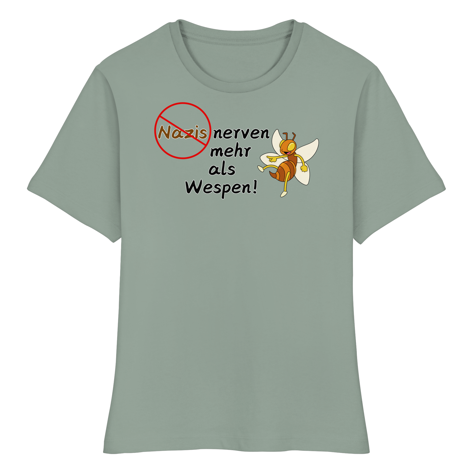 Nazis nerven mehr als Wespen - Fitted Ladies Organic Shirt