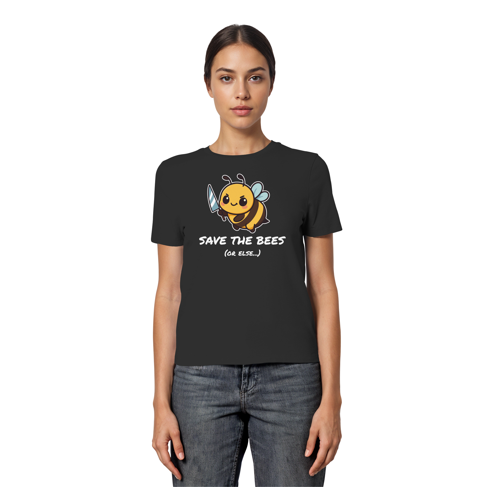 Save The Bees (or else...) - Fitted Ladies Organic Shirt