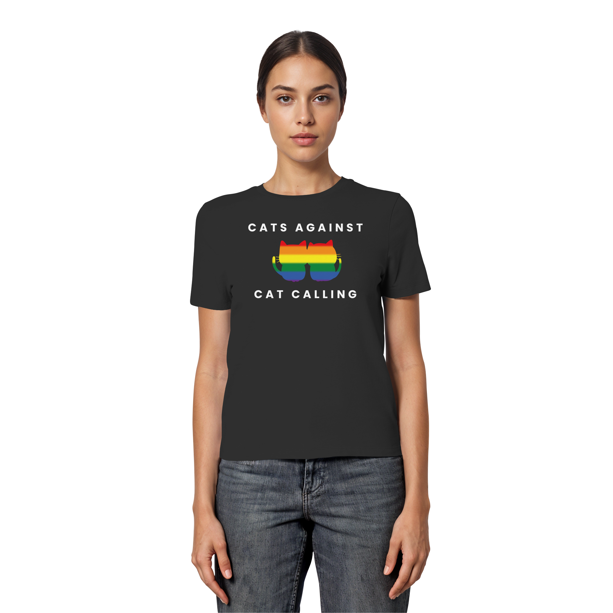 Cats Against Catcalling "Rainbow Edition" - Fitted Ladies Organic Shirt