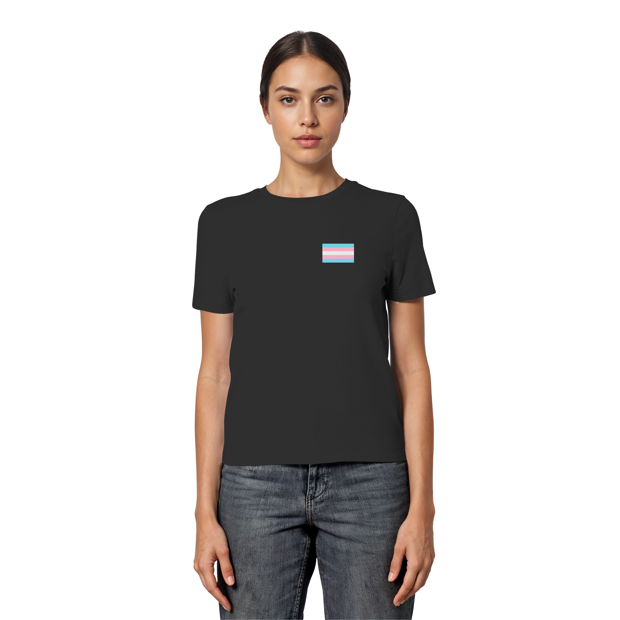 Trans Pride Flag - Fitted Ladies Organic Shirt