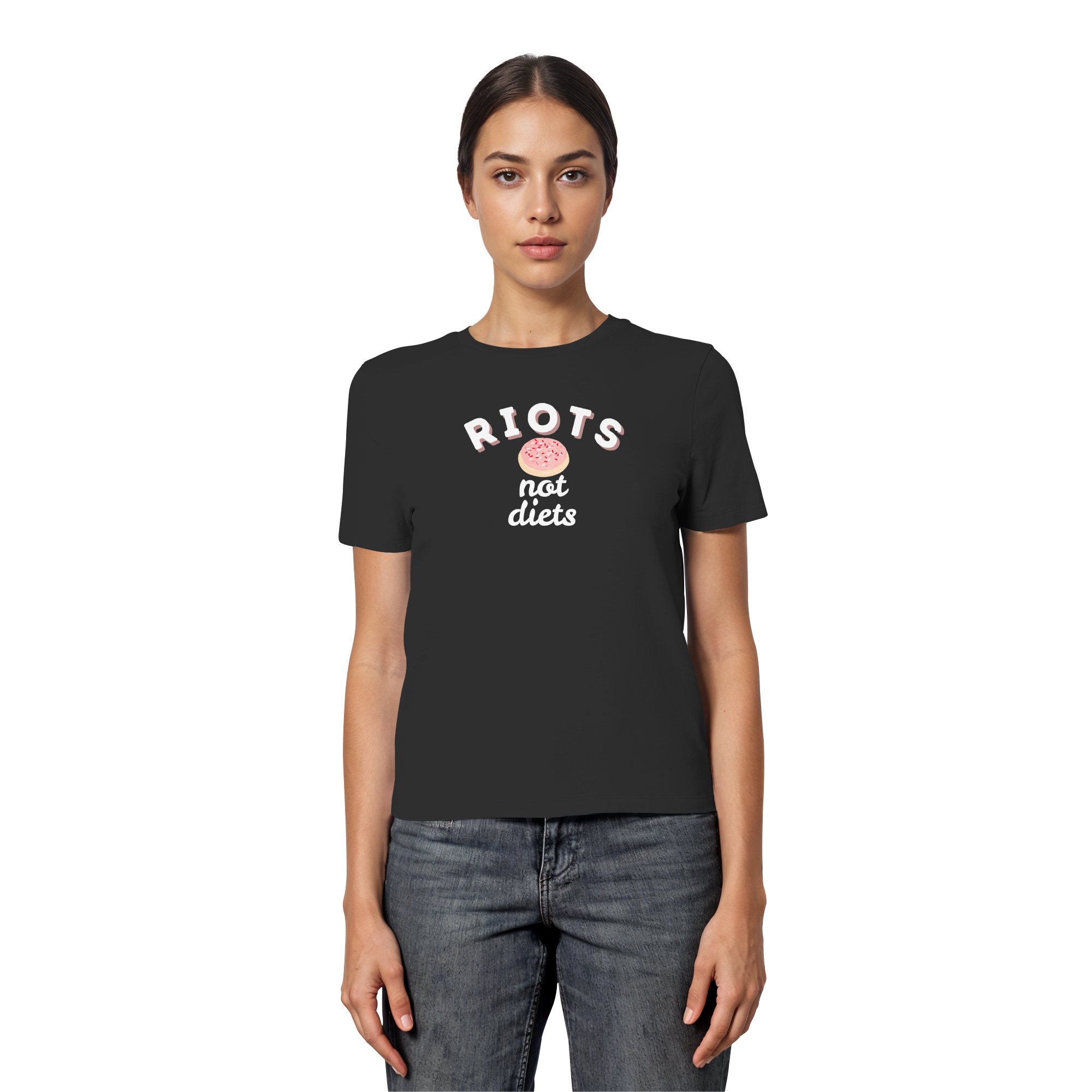Riots not Diets - Fitted Ladies Organic Shirt