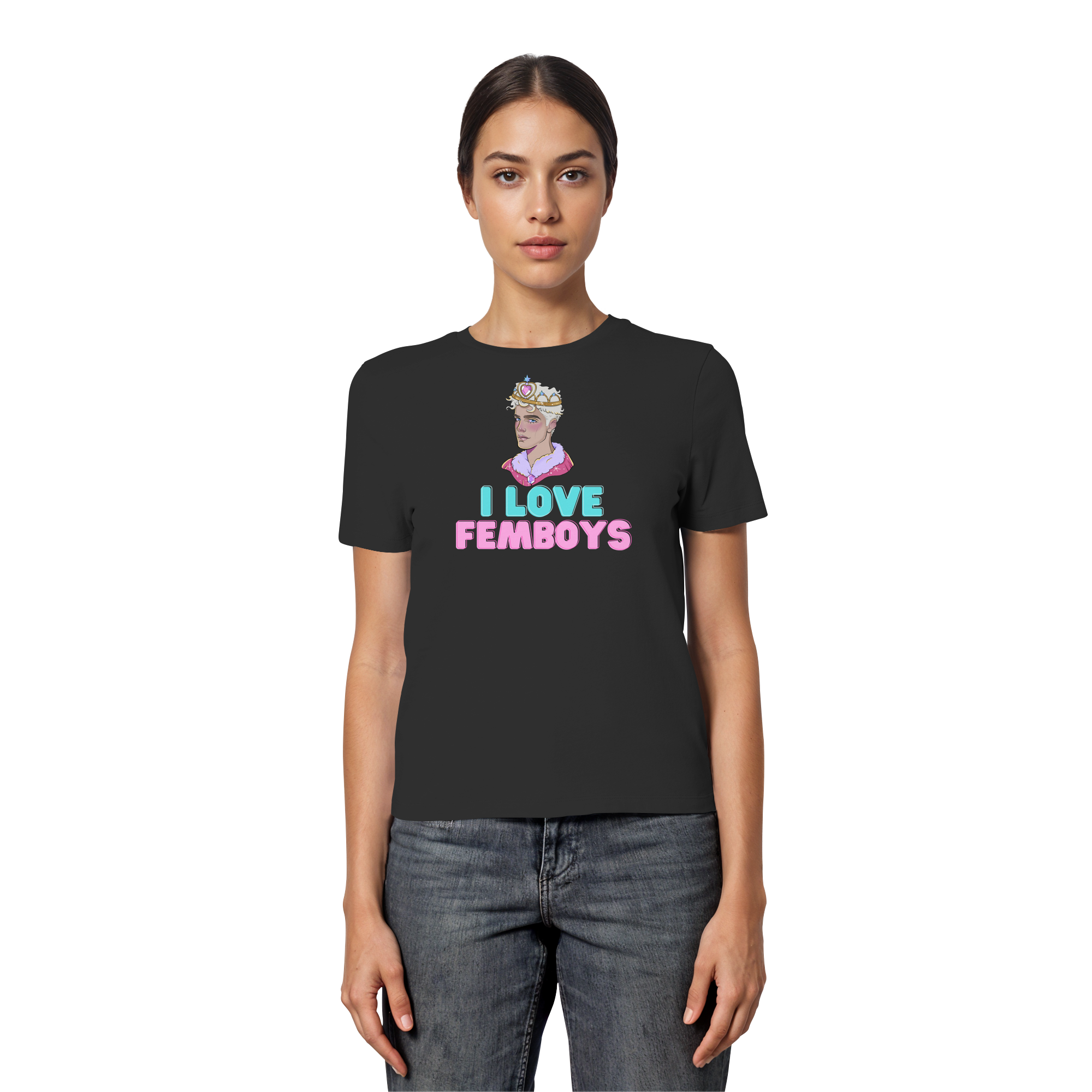 I Love Femboys "Royal Blush Edition" - Fitted Ladies Organic Shirt