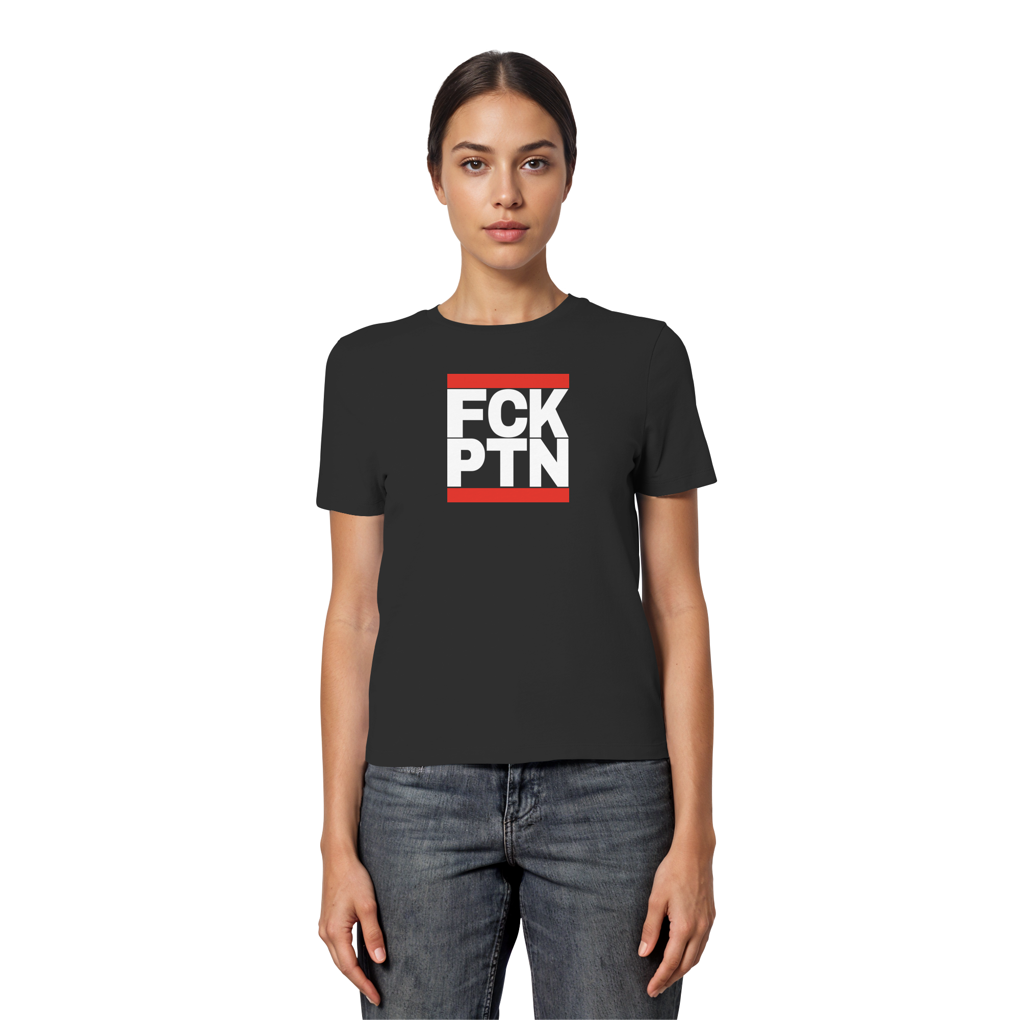 FCK PTN (weiße Schrift) - Fitted Ladies Organic Shirt