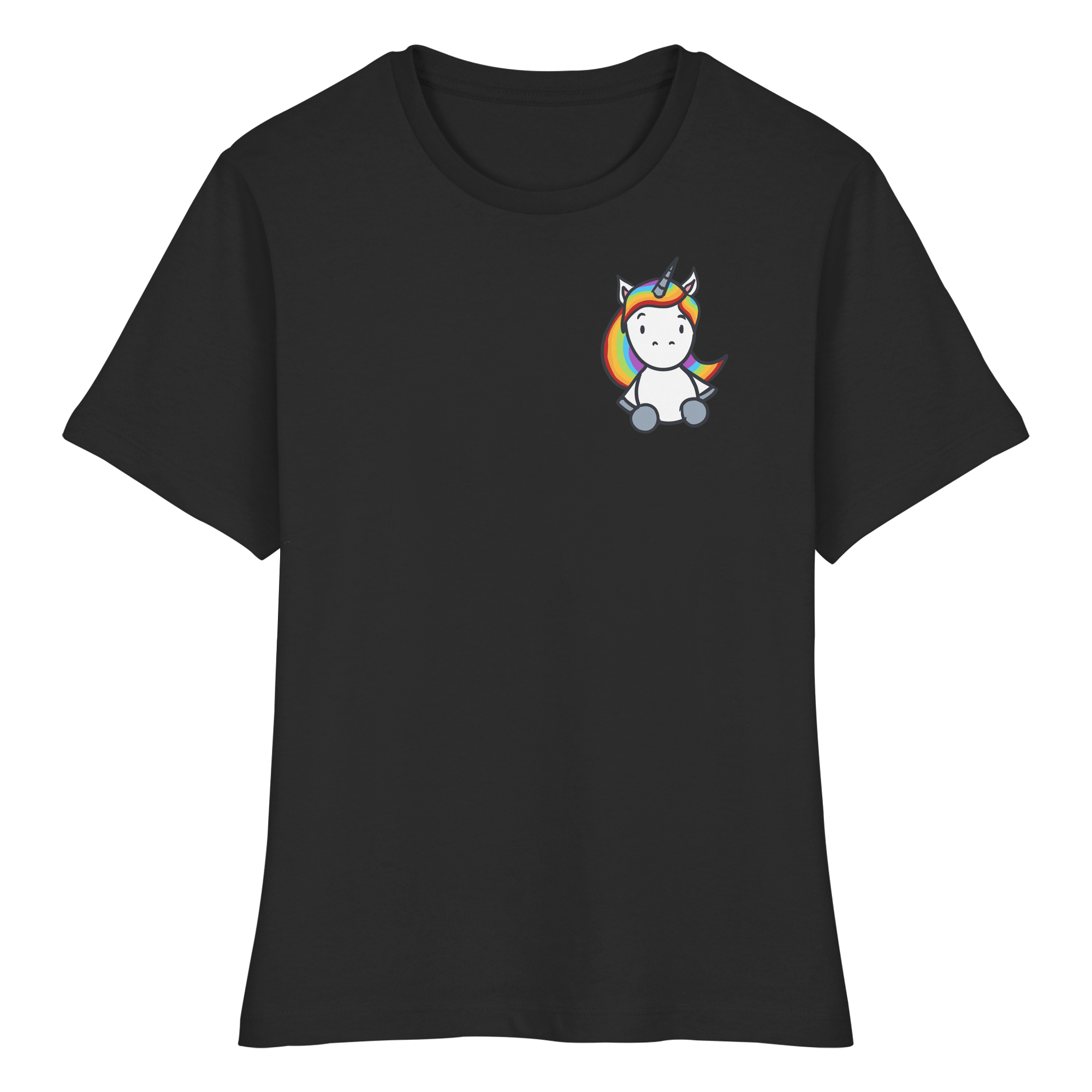 Einhorn mit Regenbogen Haaren - Fitted Ladies Organic Shirt