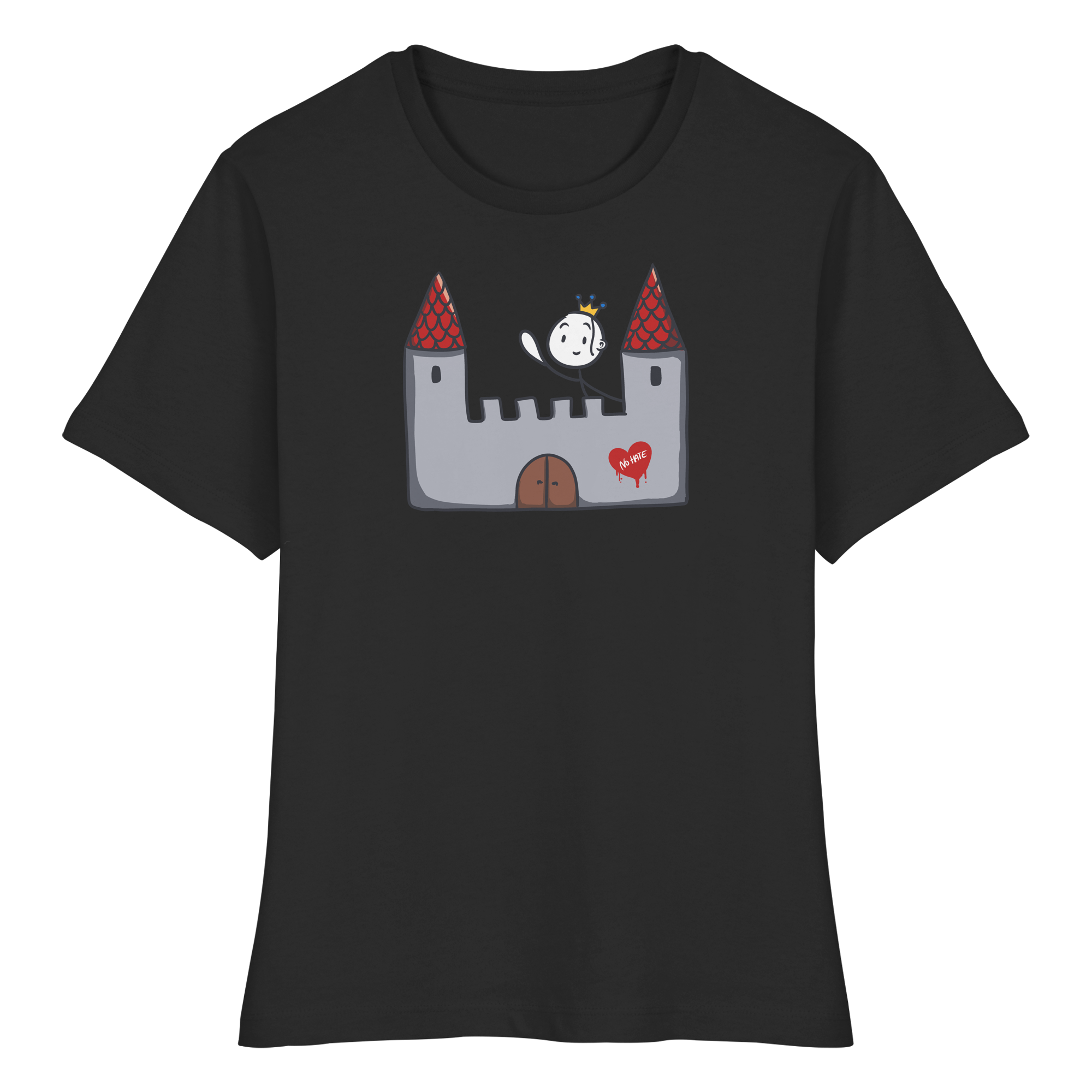 Seelenmännchen "Schloss Edition" Frontprint (dunkel) - Fitted Ladies Organic Shirt