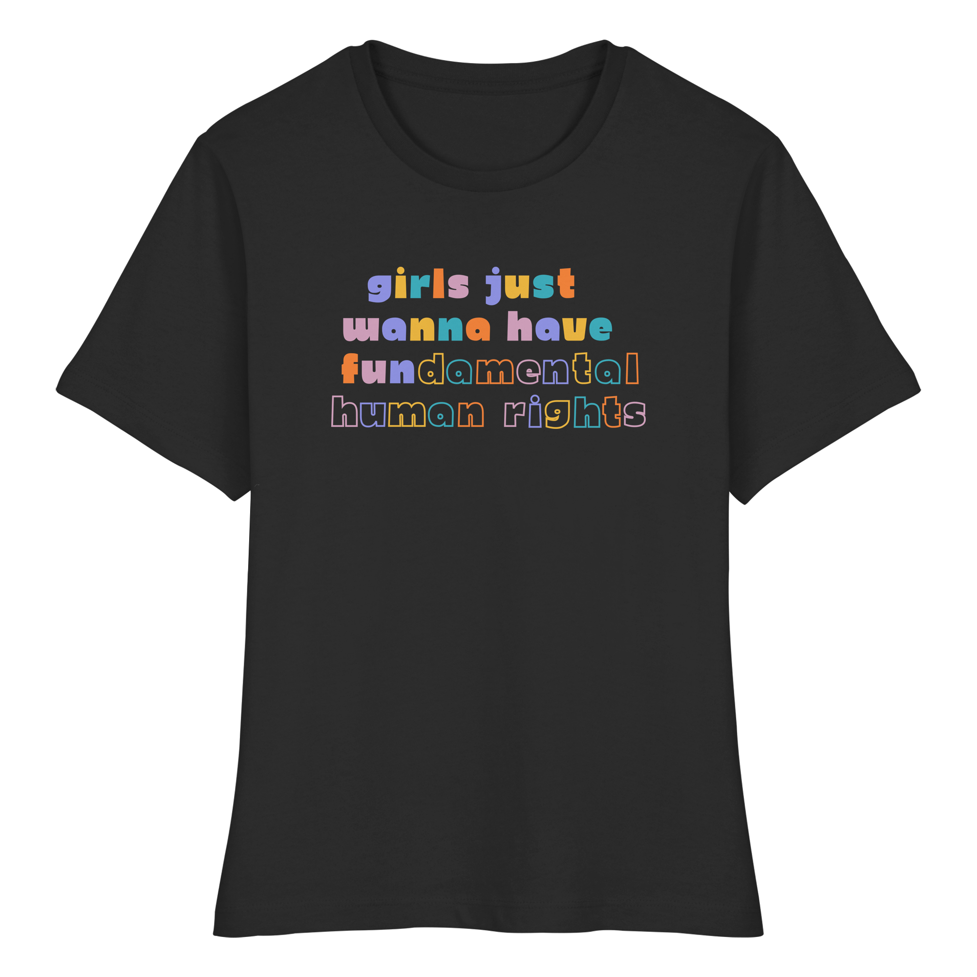 Girls just wanna have fundamental Human Rights - Fitted Ladies Organic Shirt