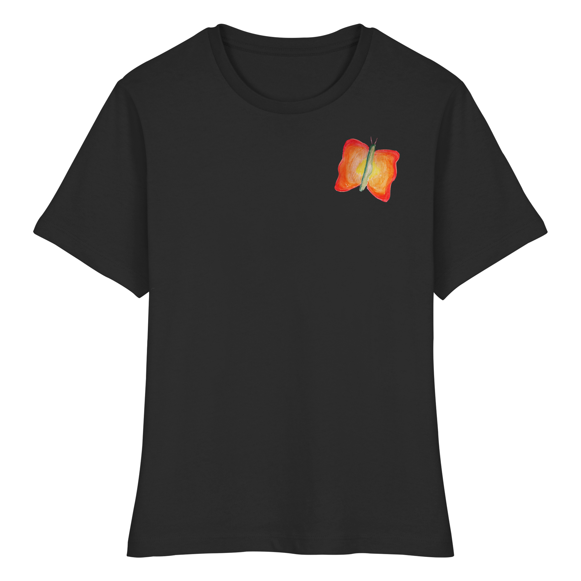 Wütend, schön und ungestüm "Jona Flammen Edition" Backprint - Fitted Ladies Organic Shirt
