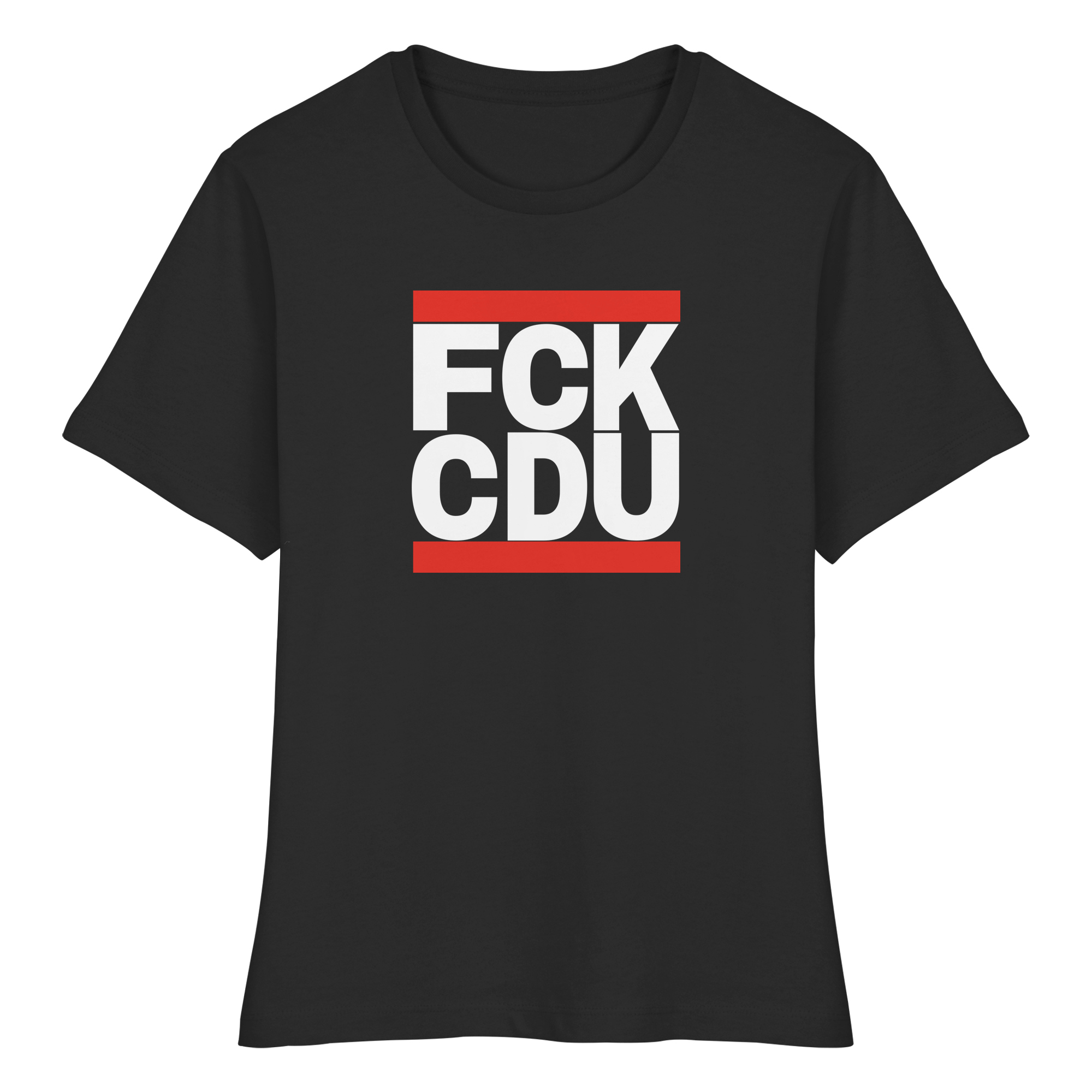 FCK CDU (weiße Schrift) - Fitted Ladies Organic Shirt